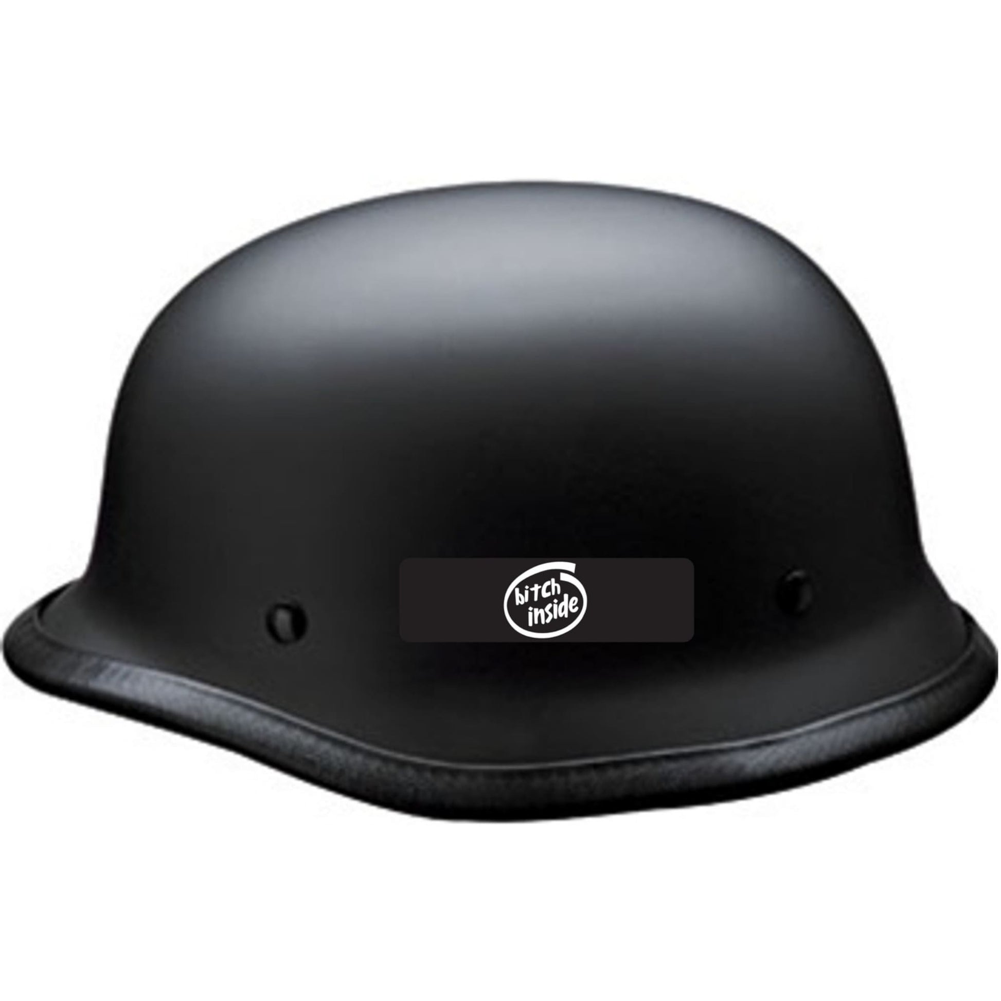 Bitch inside vinyl motorcycle helmet sticker on a helmet - bold biker decal