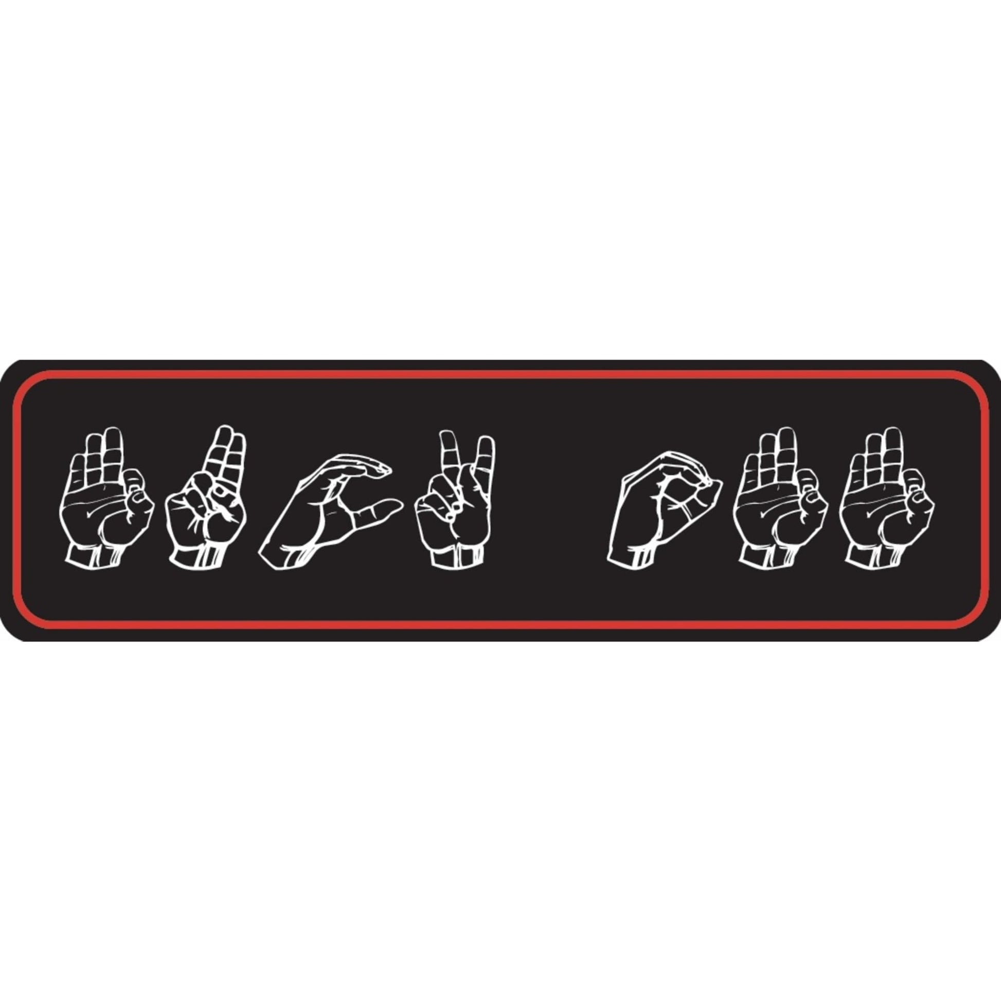 Fuck off sign language vinyl motorcycle helmet sticker - funny biker decal