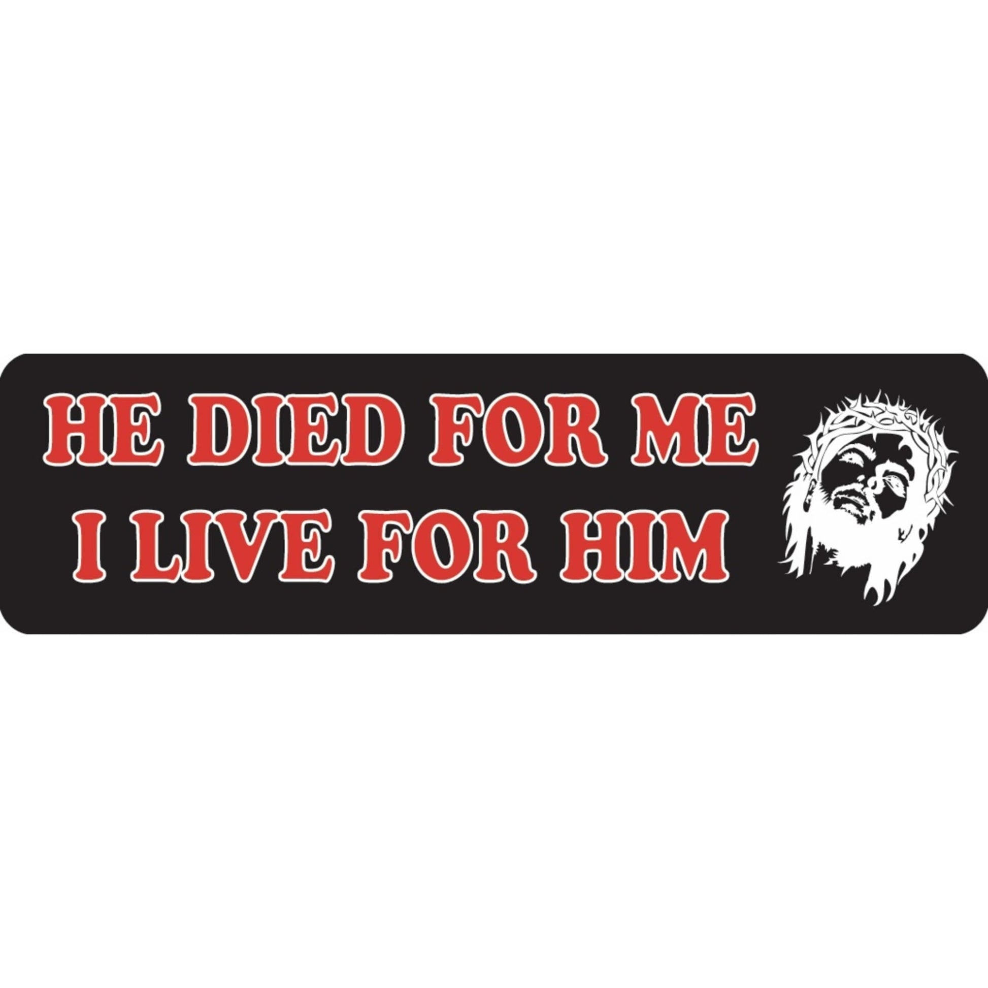 He died for me I live for him vinyl motorcycle helmet sticker - religious biker decal