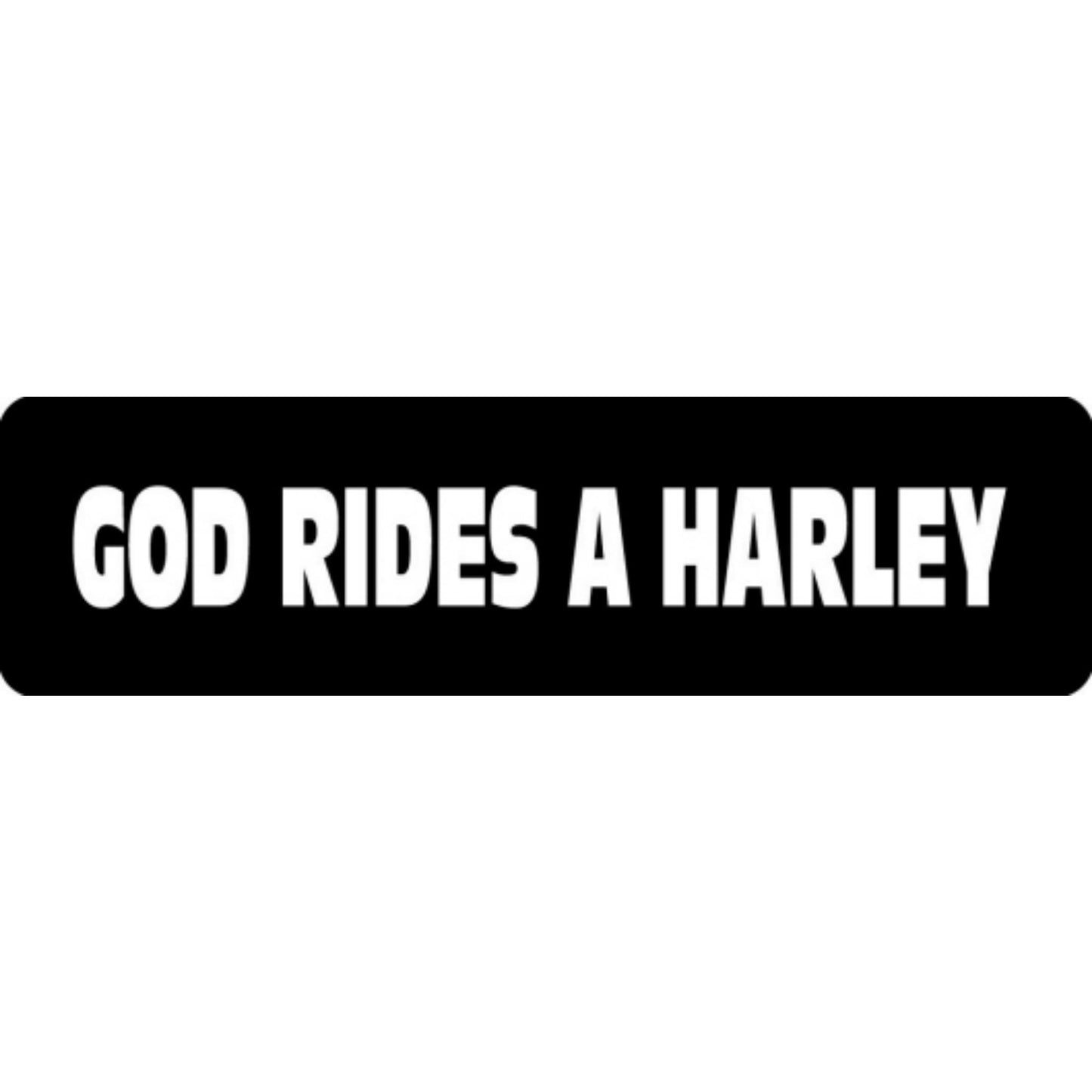 God rides a Harley vinyl motorcycle helmet stickers - religious biker decal