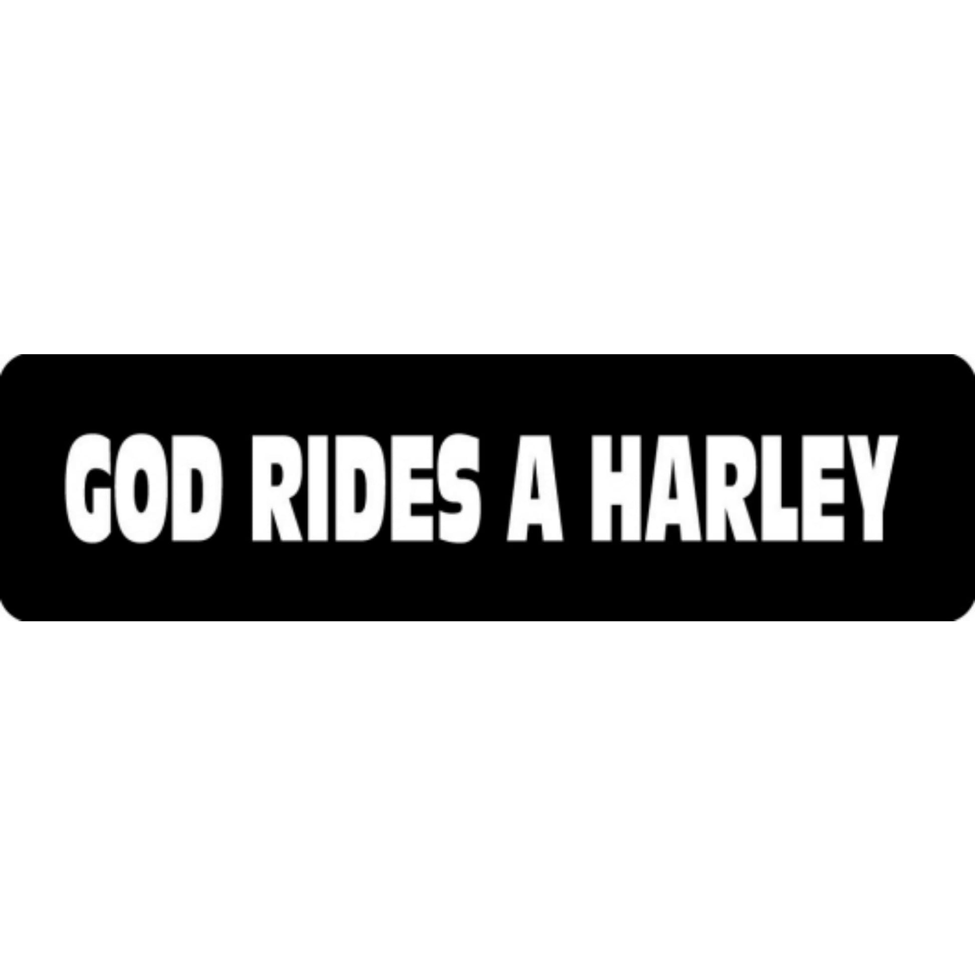 God rides a Harley vinyl motorcycle helmet stickers - religious biker decal