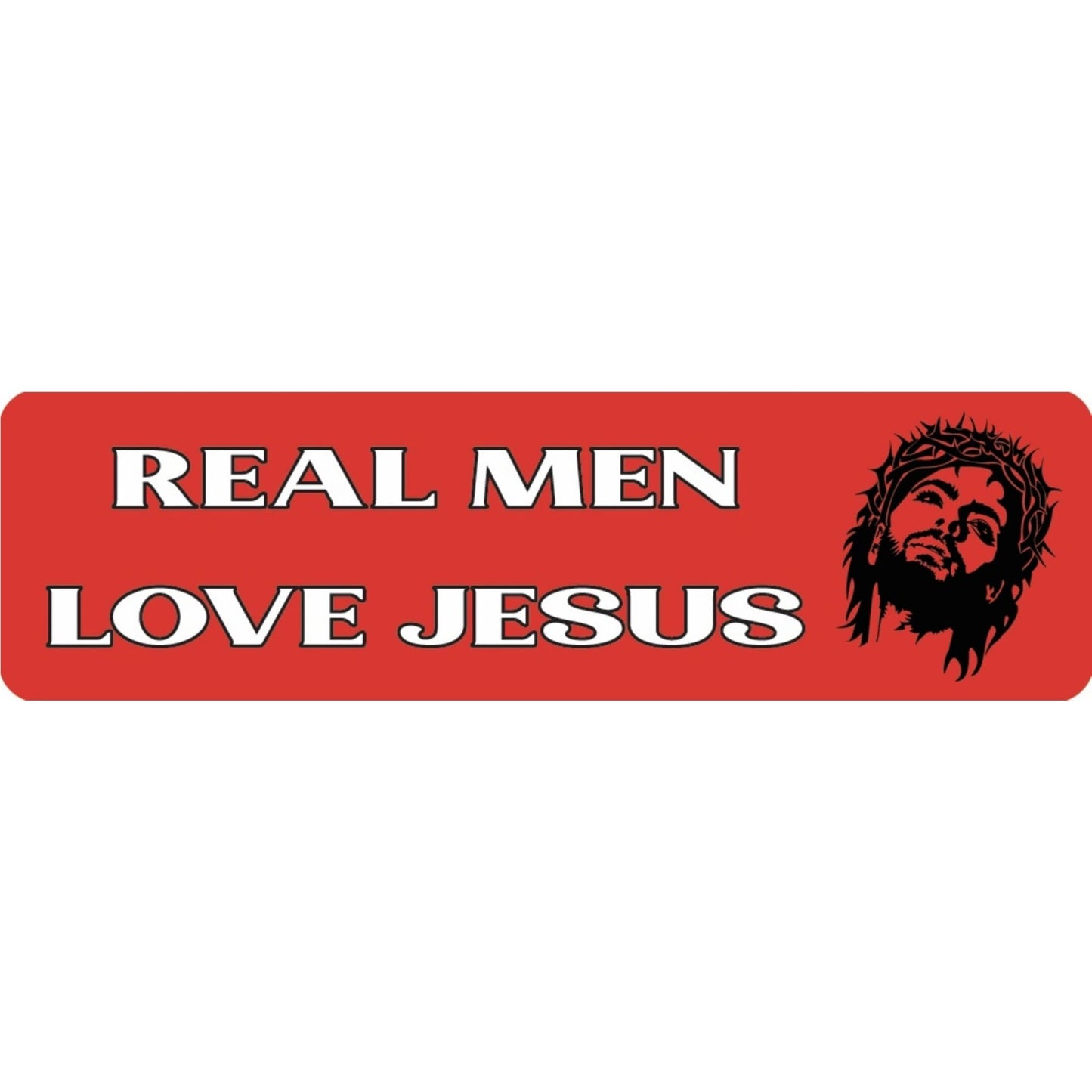Real men love Jesus vinyl motorcycle helmet sticker - religious biker decal