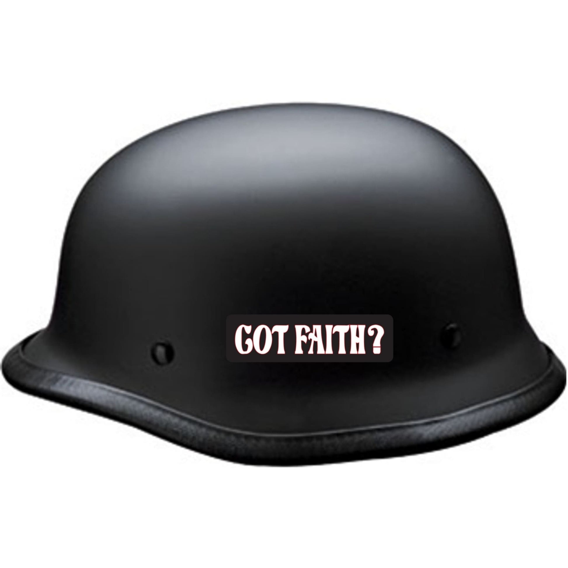 Got faith vinyl motorcycle helmet sticker on a helmet - religious biker decal