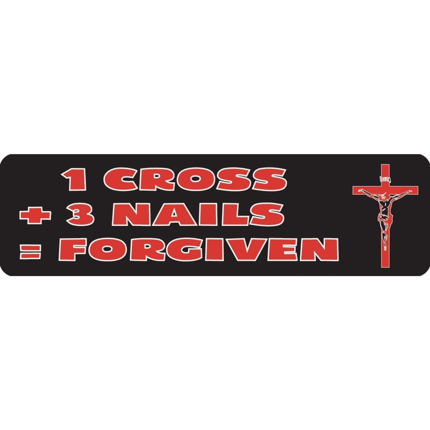1 cross plus 3 nails equals forgiven vinyl motorcycle helmet sticker - religious biker decal