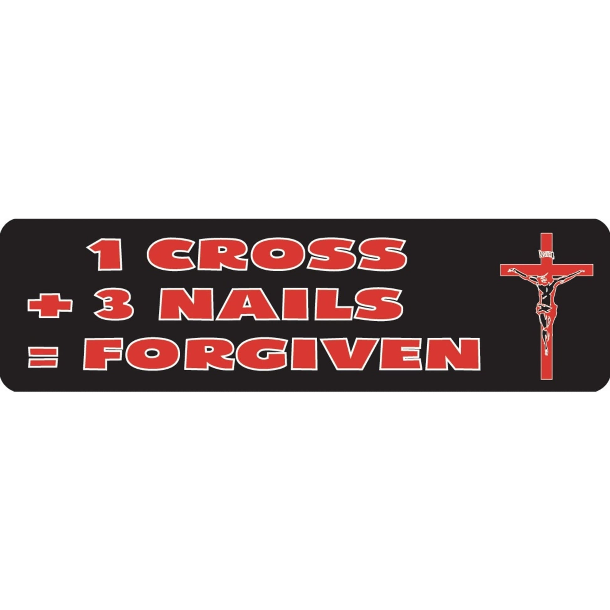 1 cross plus 3 nails equals forgiven vinyl motorcycle helmet sticker - religious biker decal