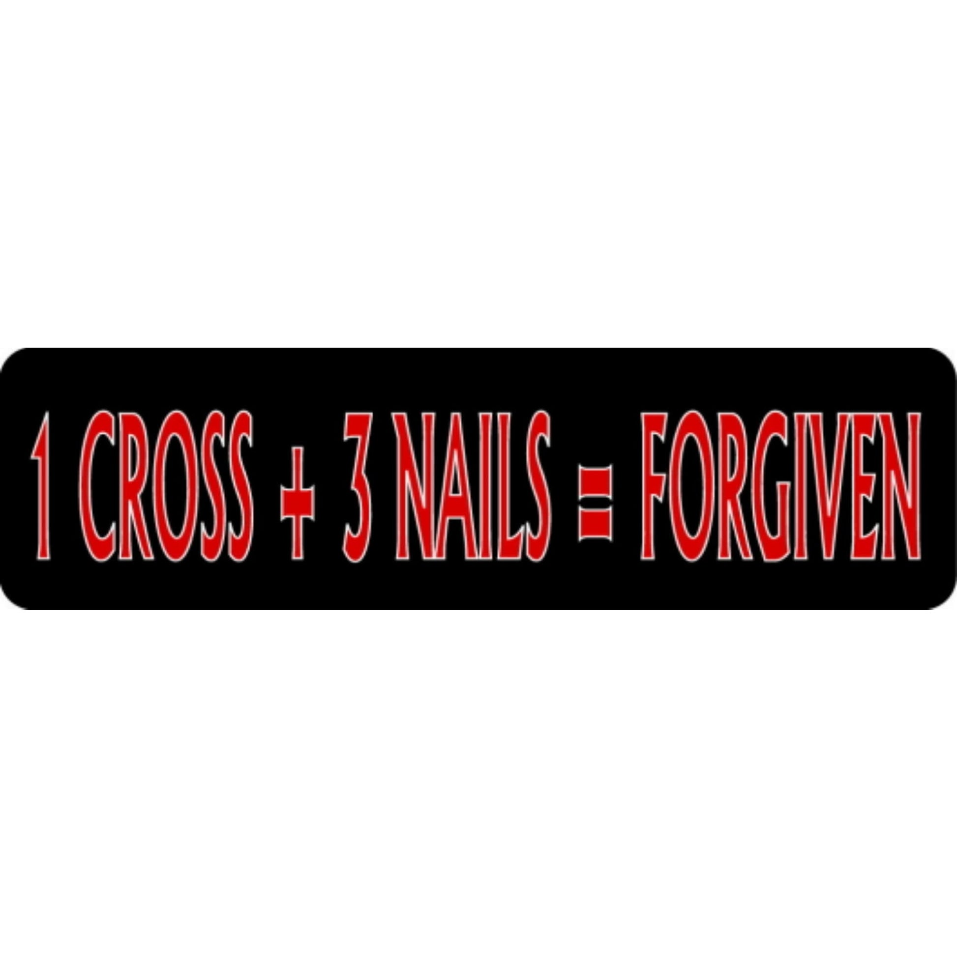 1 cross plus 3 nails equals forgiven vinyl motorcycle helmet stickers - religious biker decal