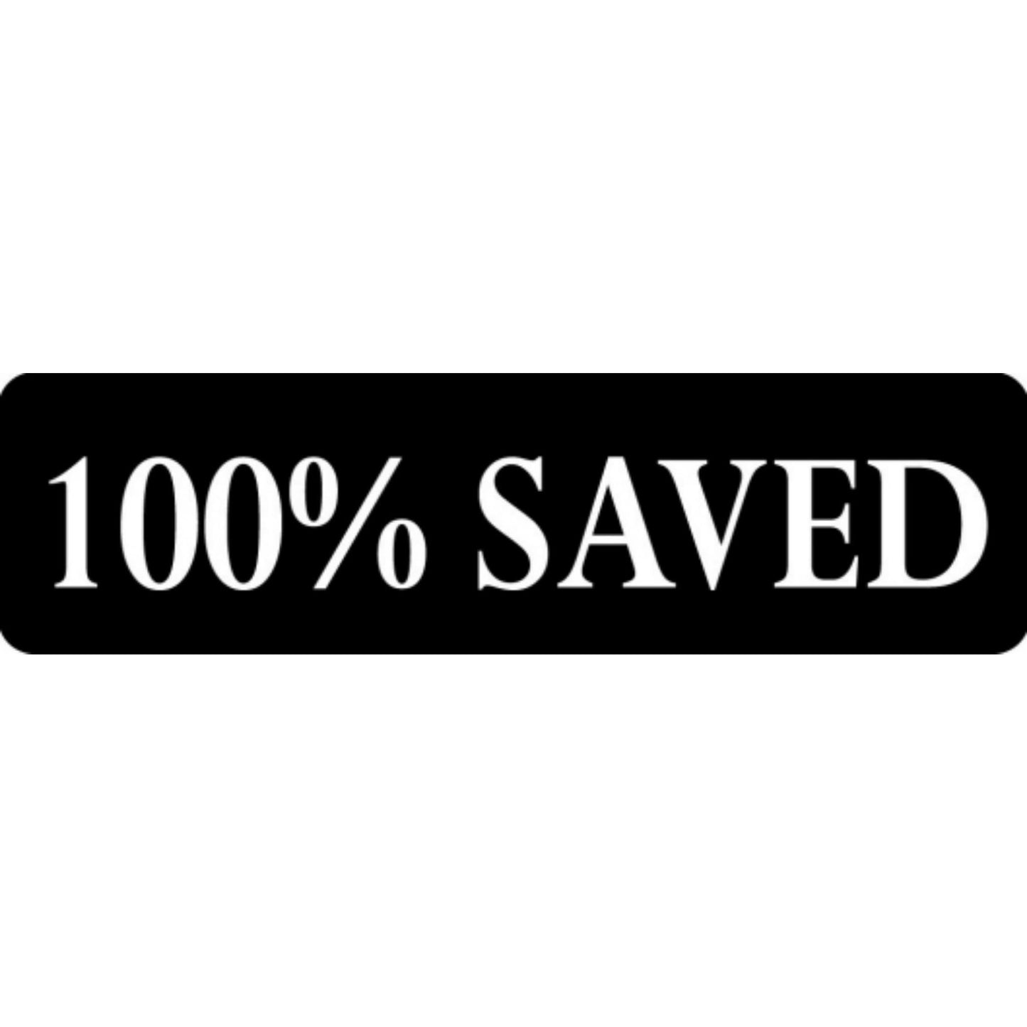 100 percent saved vinyl motorcycle helmet stickers - religious biker decal