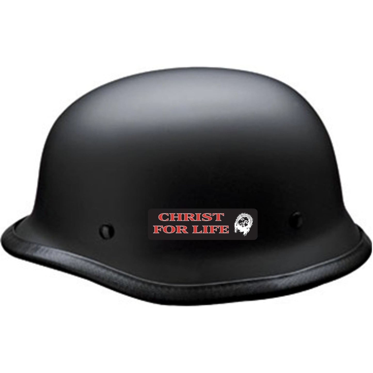 Christ for life vinyl motorcycle helmet sticker on a helmet - religious biker decal