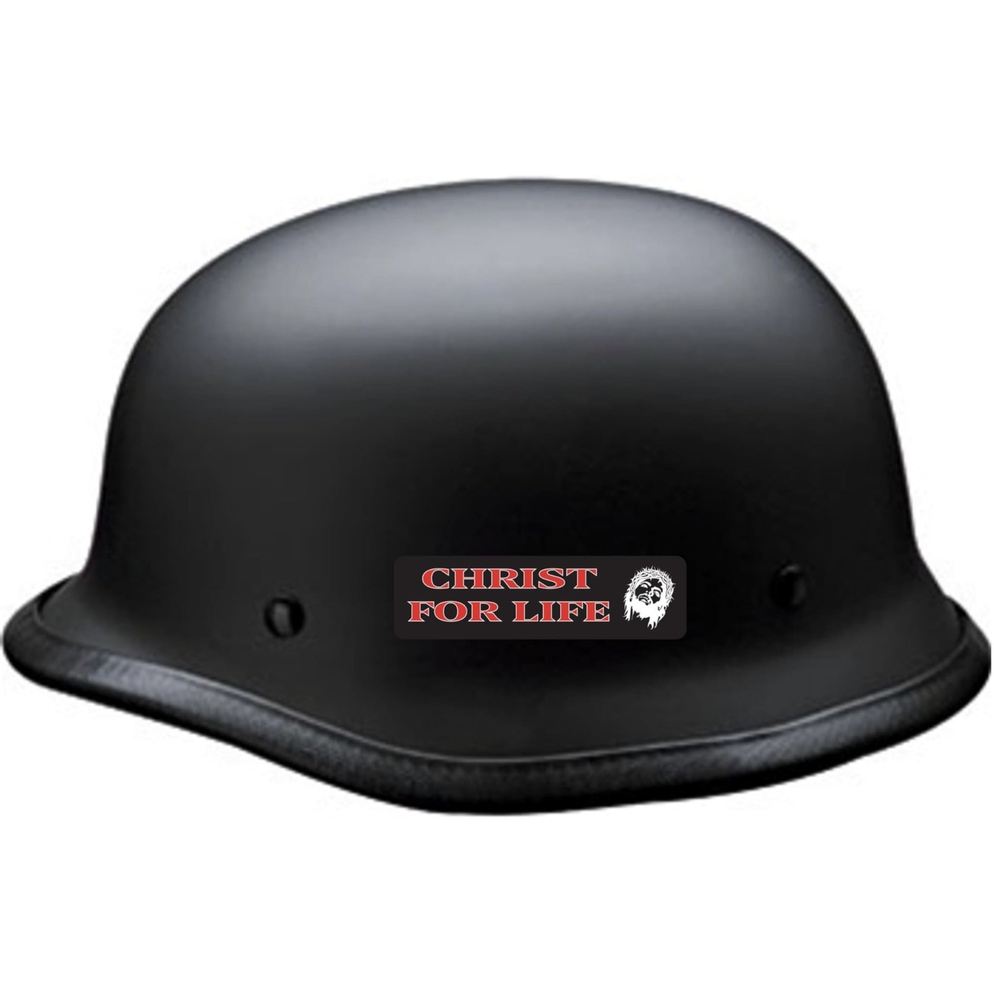 Christ for life vinyl motorcycle helmet sticker on a helmet - religious biker decal
