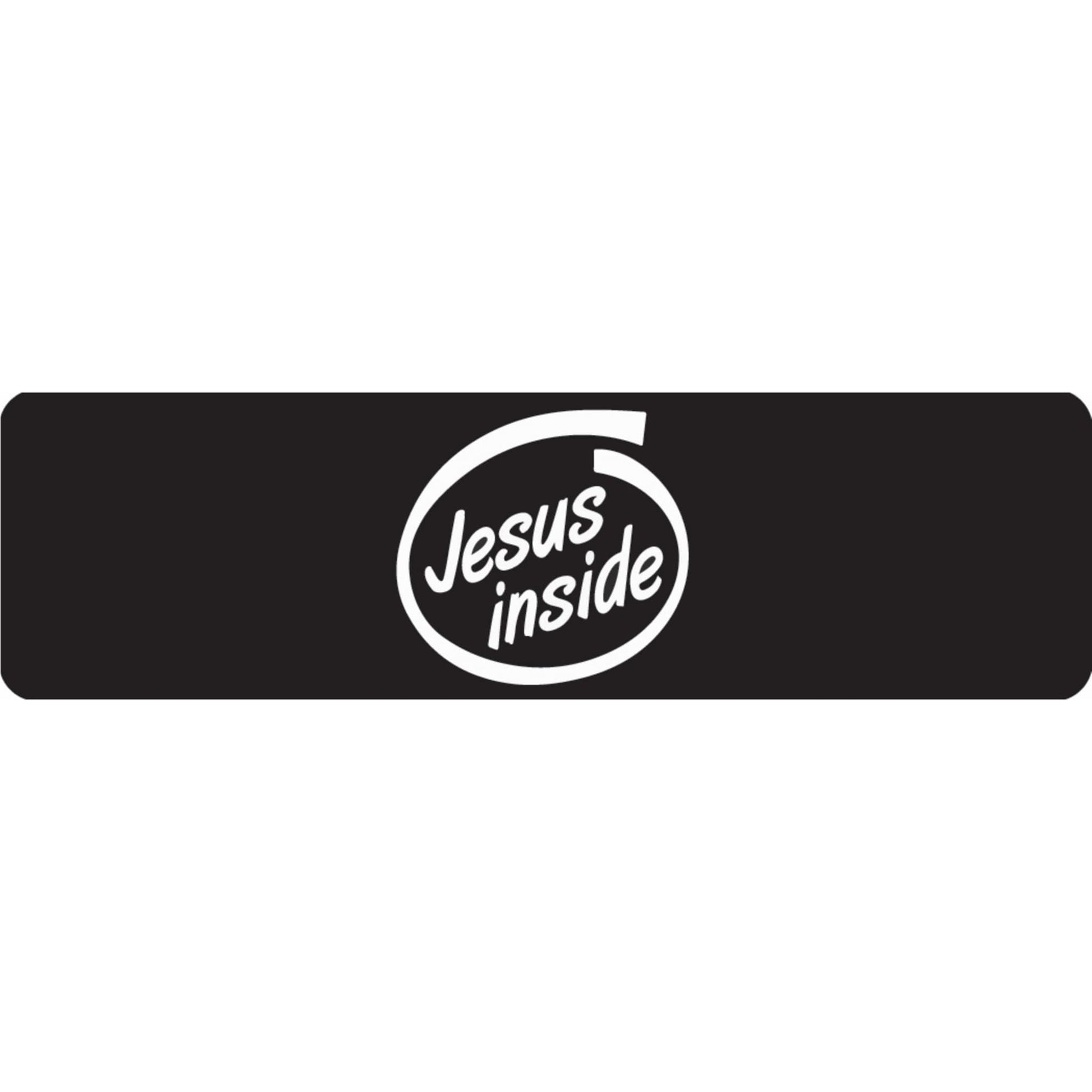 Jesus inside vinyl motorcycle helmet sticker - religious biker decal