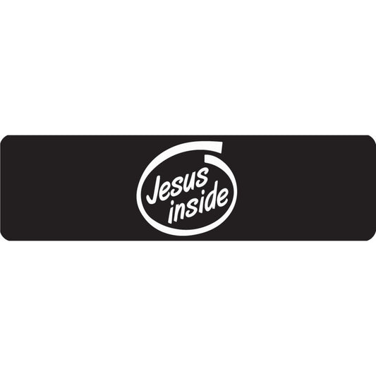 Jesus inside vinyl motorcycle helmet sticker - religious biker decal