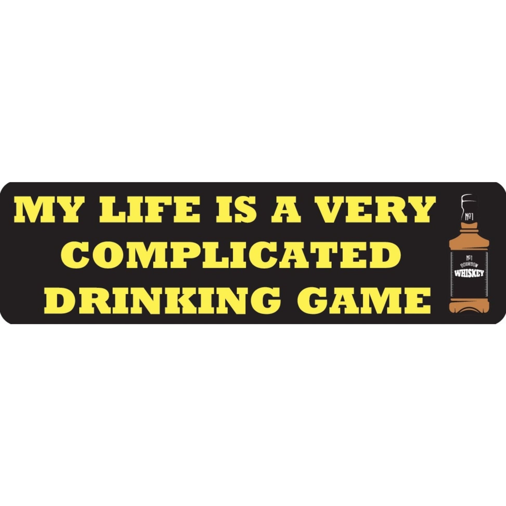 My life is a very complicated drinking game vinyl motorcycle helmet sticker - funny biker decal