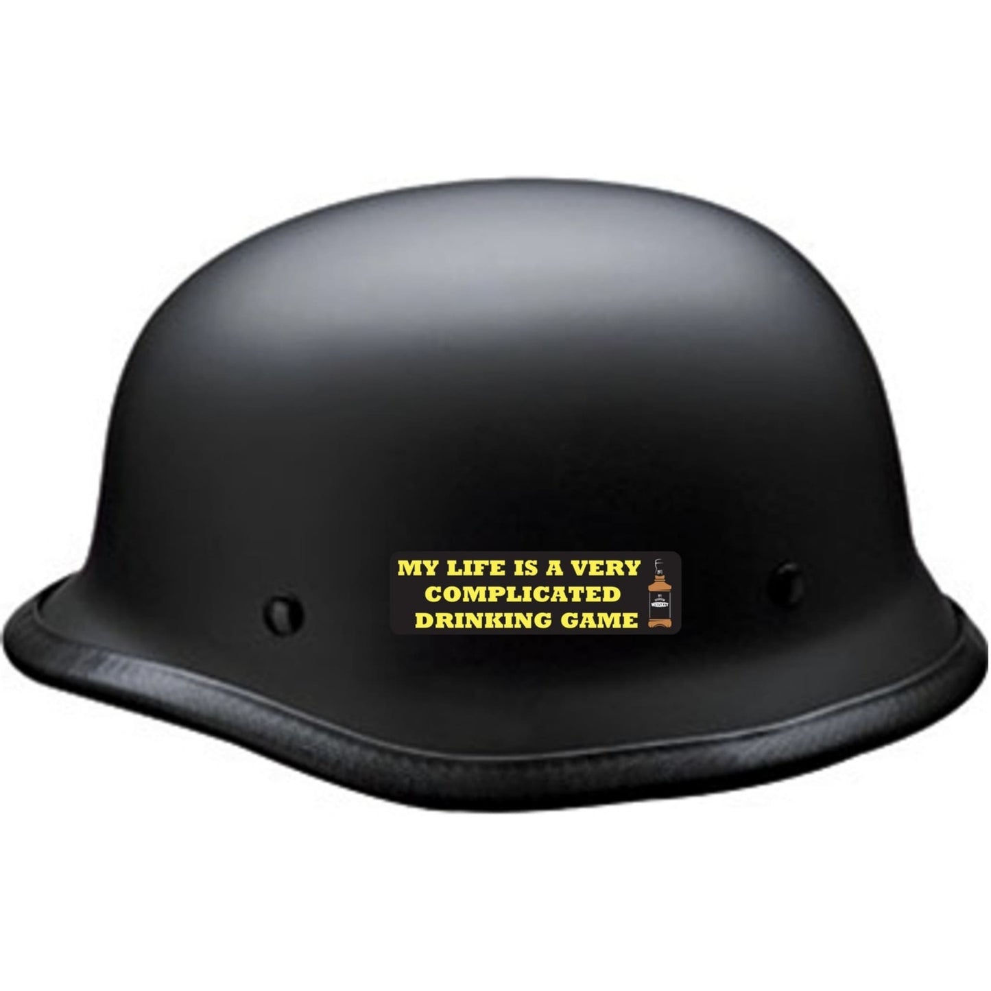 My life is a very complicated drinking game vinyl motorcycle helmet sticker on a helmet - funny biker decal