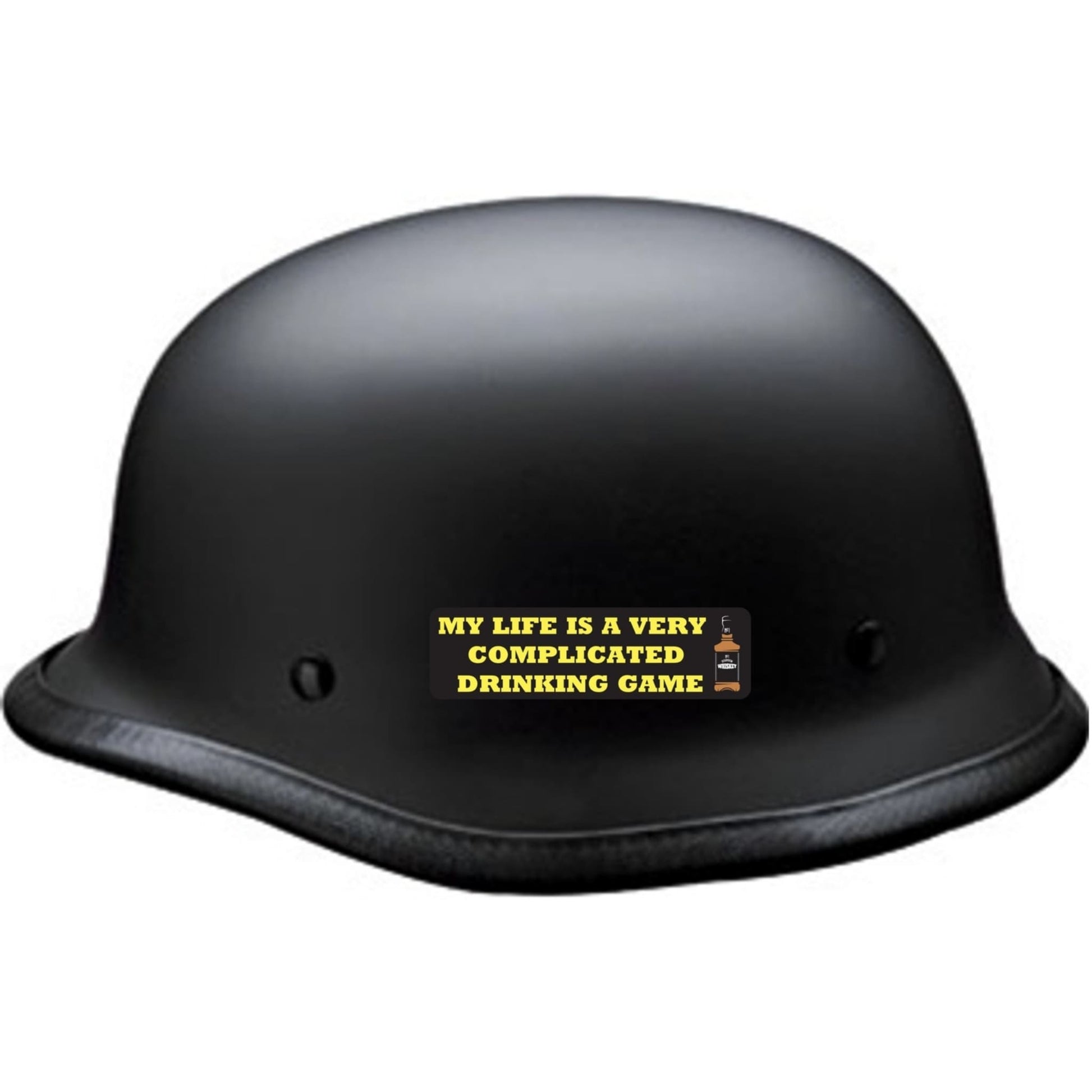My life is a very complicated drinking game vinyl motorcycle helmet sticker on a helmet - funny biker decal