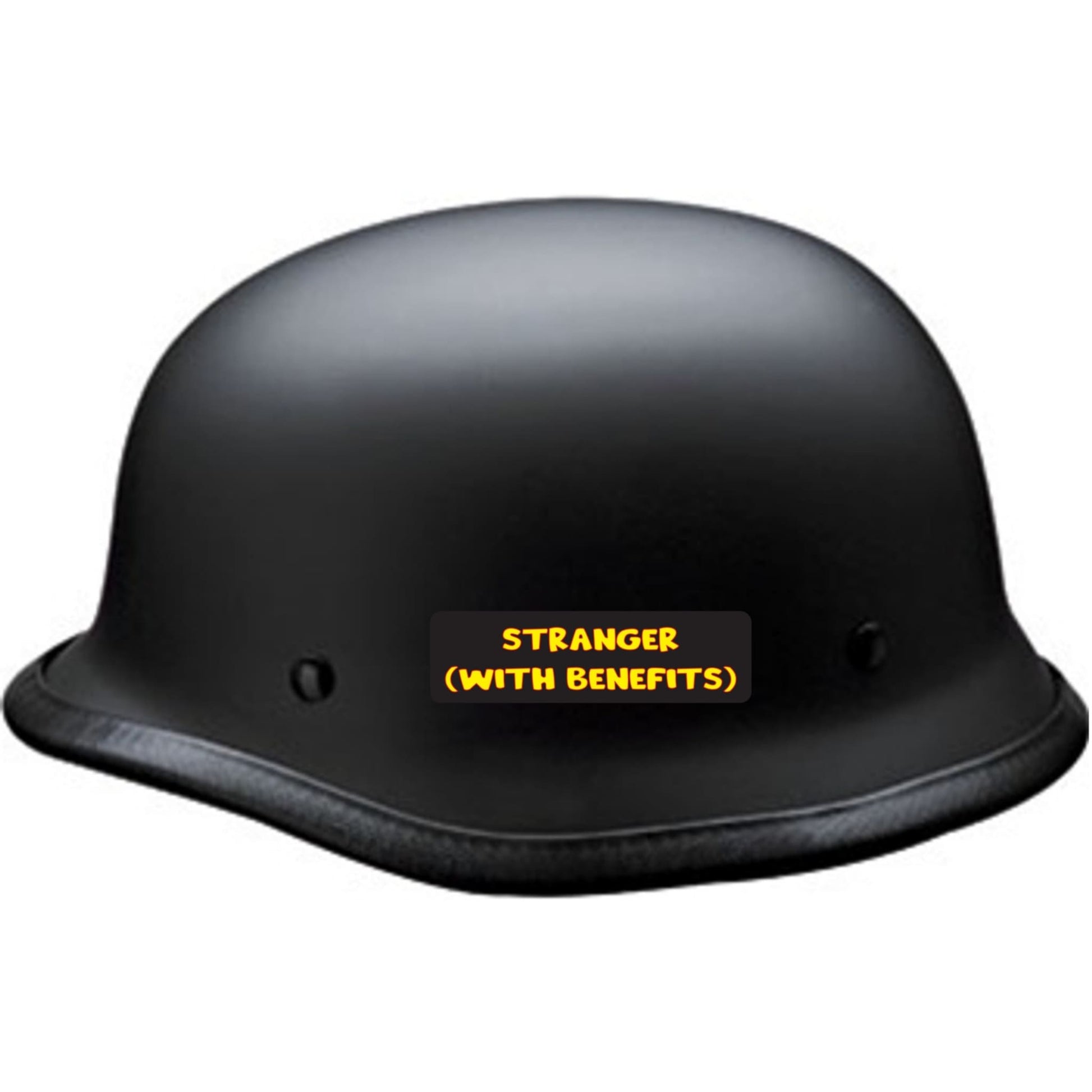 Stranger with benefits vinyl motorcycle helmet sticker on a helmet - funny biker decal