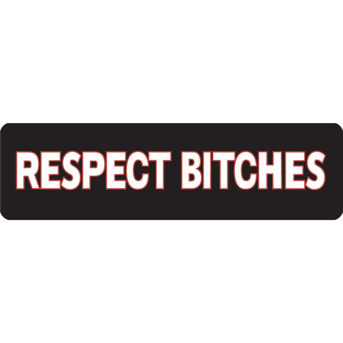 Respect bitches vinyl motorcycle helmet sticker - bold biker decal