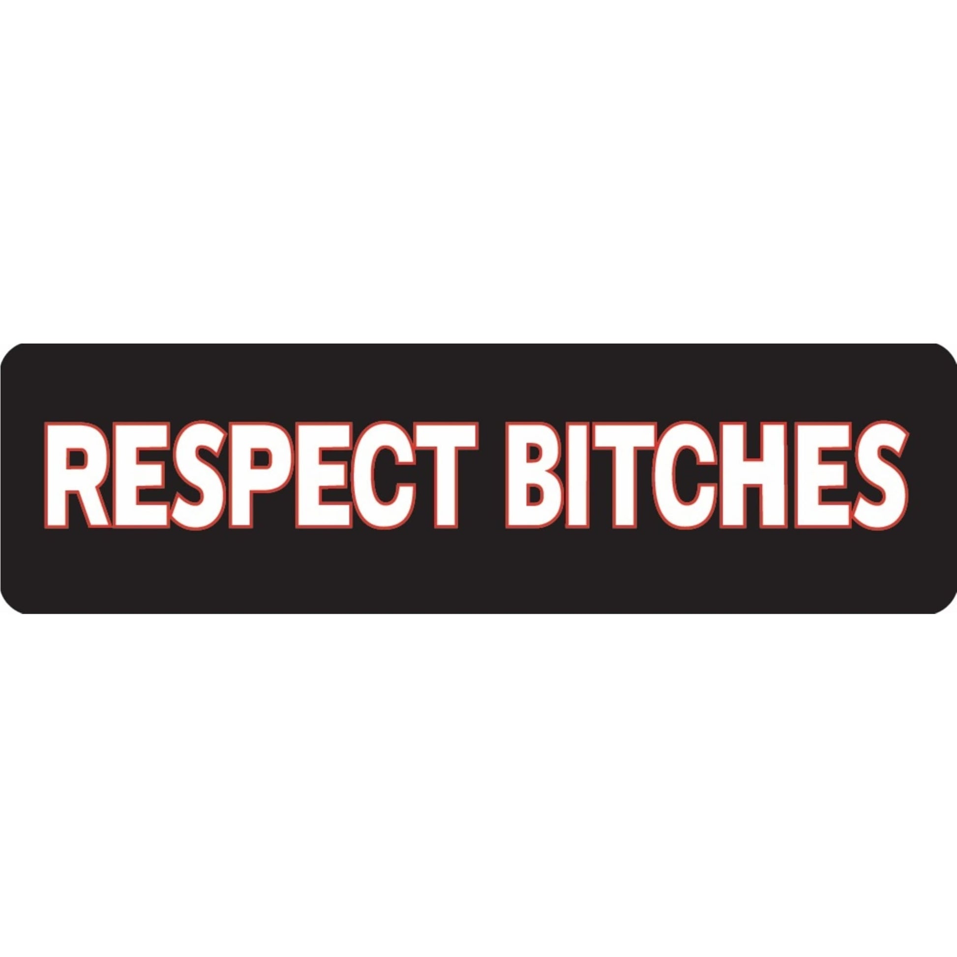 Respect bitches vinyl motorcycle helmet sticker - bold biker decal