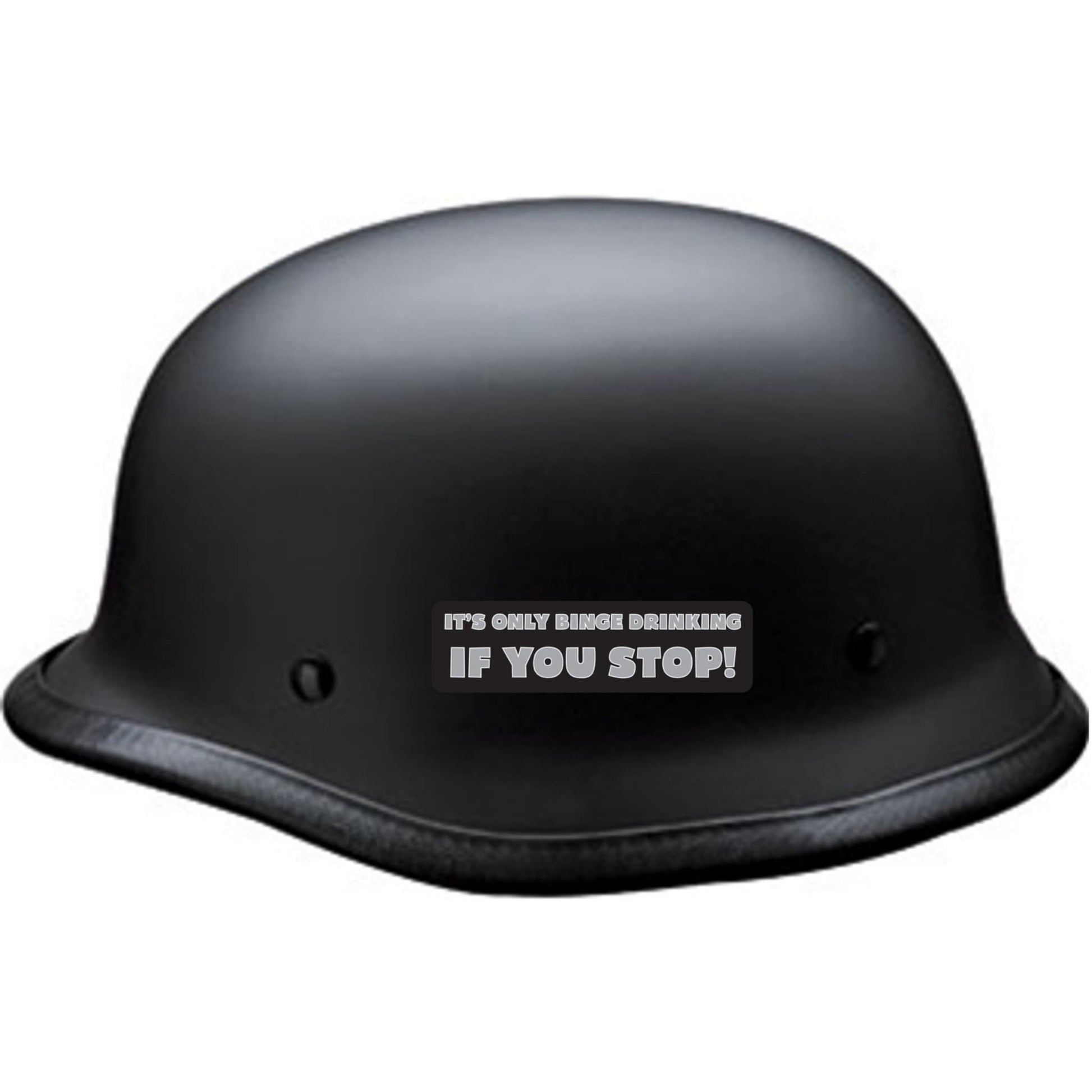It's only binge drinking if you stop vinyl motorcycle helmet sticker on a helmet - funny biker decal