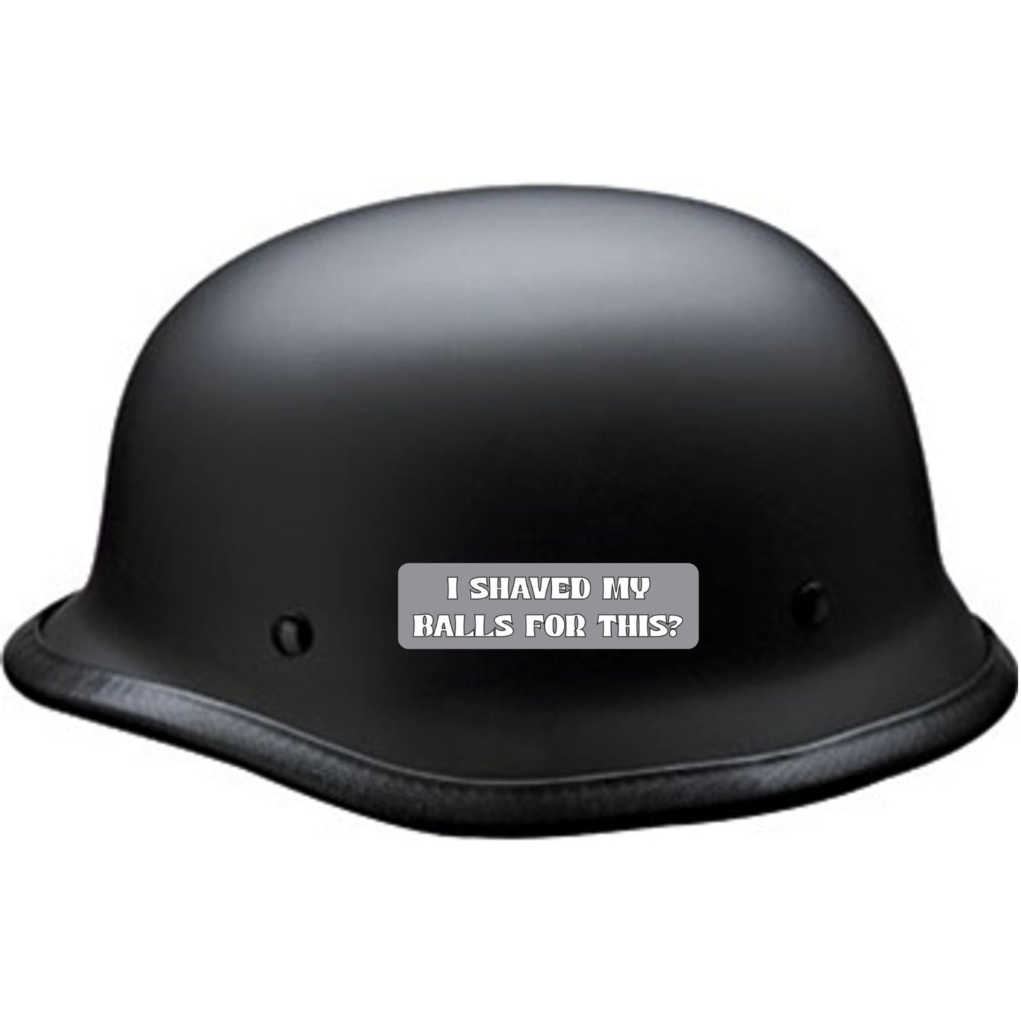 I shaved my balls for this vinyl motorcycle helmet sticker on a helmet - funny biker decal