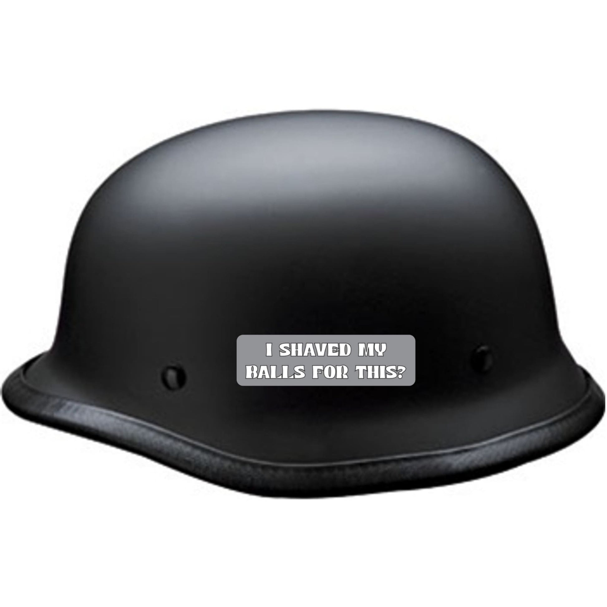 I shaved my balls for this vinyl motorcycle helmet sticker on a helmet - funny biker decal