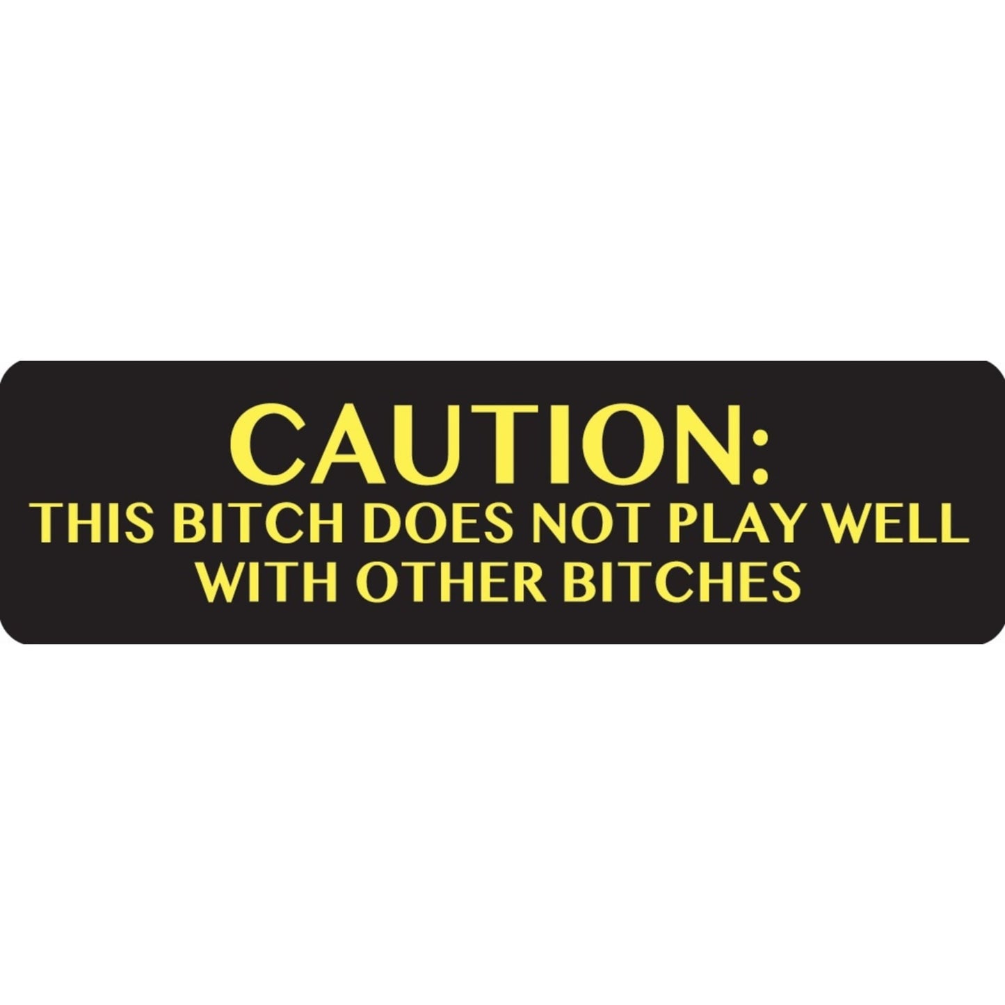 Caution this bitch does not play well with other bitches vinyl motorcycle helmet sticker - funny biker decal