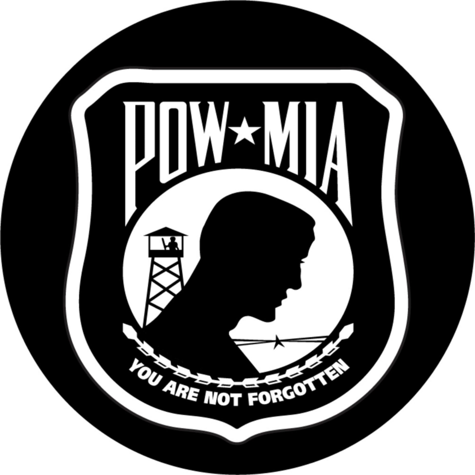 POW MIA you are not forgotten circle vinyl motorcycle helmet sticker - military biker decal