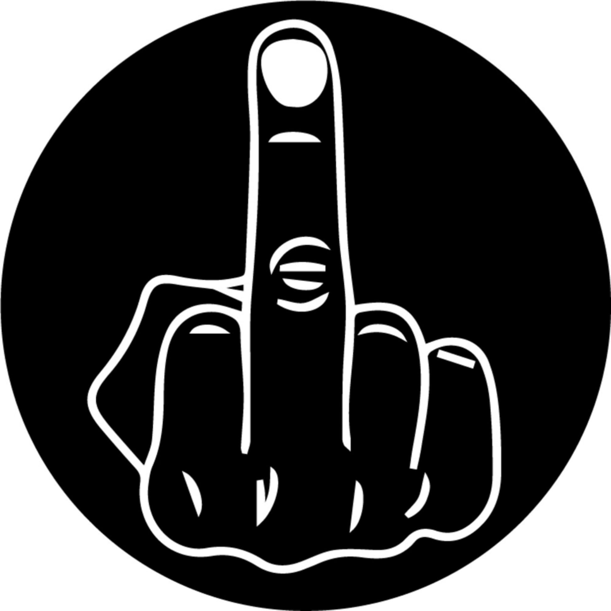 Middle finger circle vinyl motorcycle helmet sticker - bold biker decal