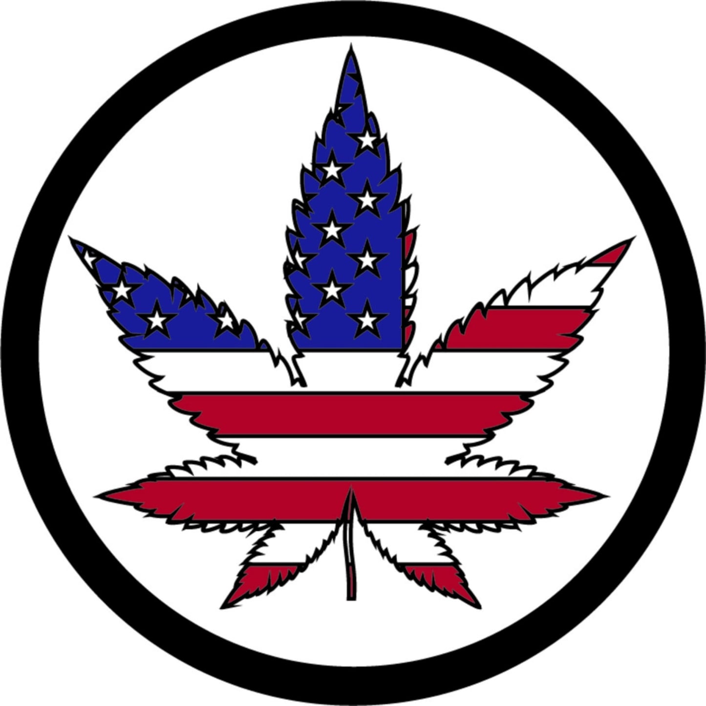 American flag pot leaf vinyl motorcycle helmet sticker - biker decal