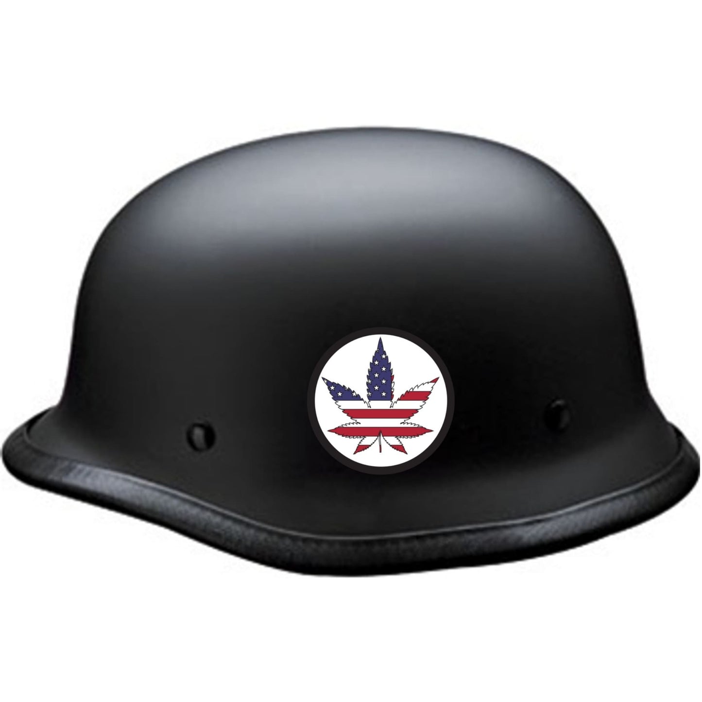 American flag pot leaf vinyl motorcycle helmet sticker on a helmet - biker decal