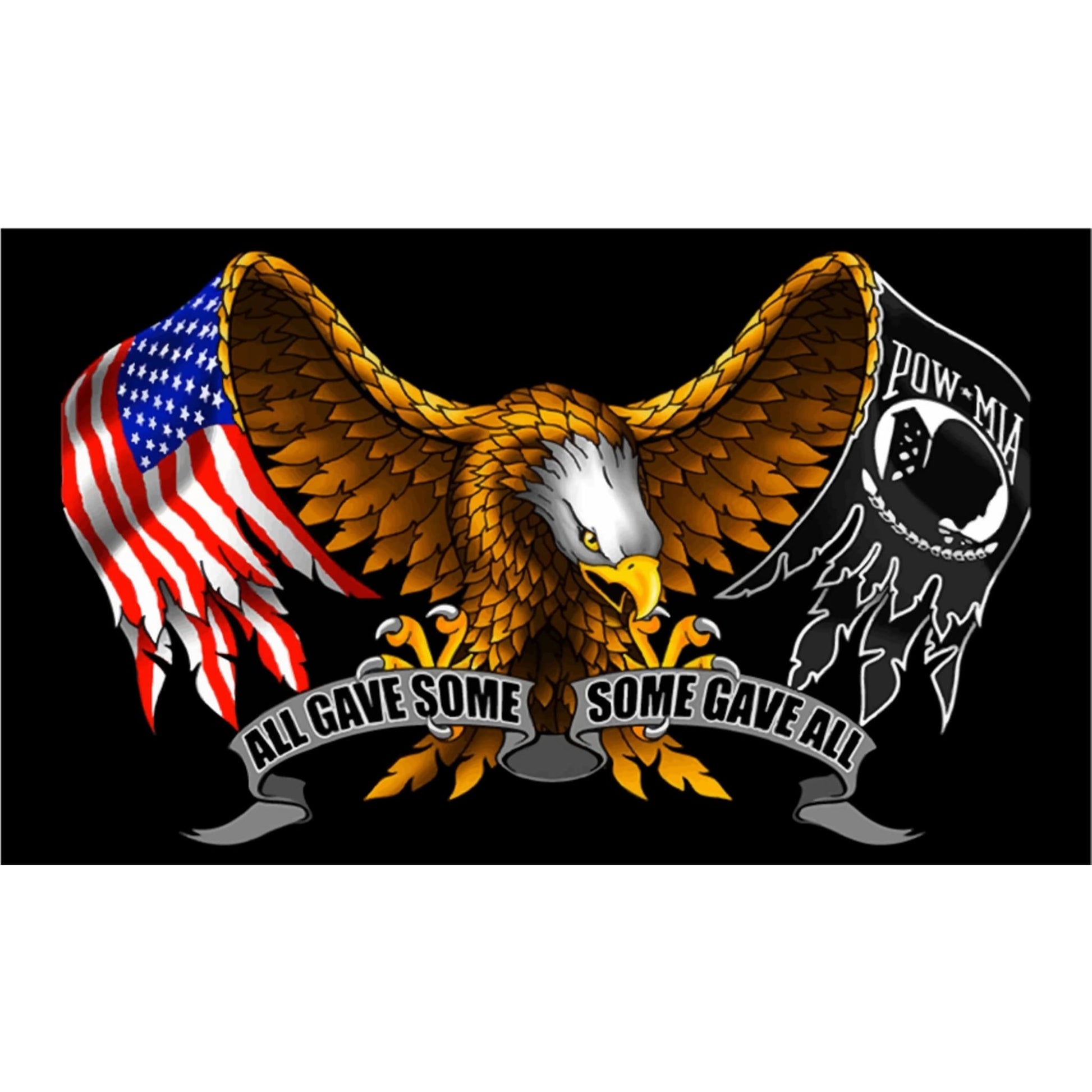 American flag POW MIA eagle all gave some some gave all vinyl motorcycle helmet sticker - military biker decal