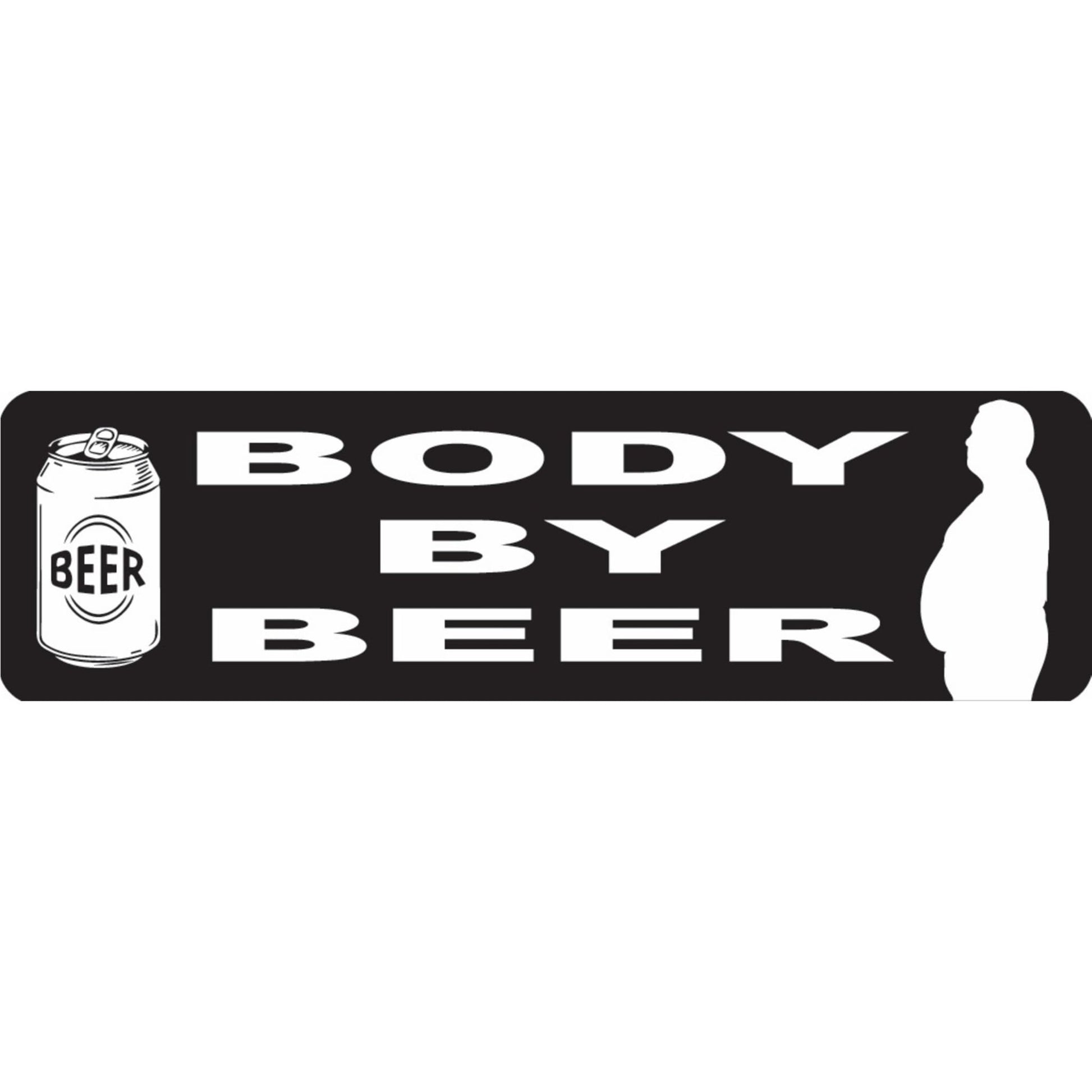 Body by beer vinyl motorcycle helmet sticker - funny biker decal