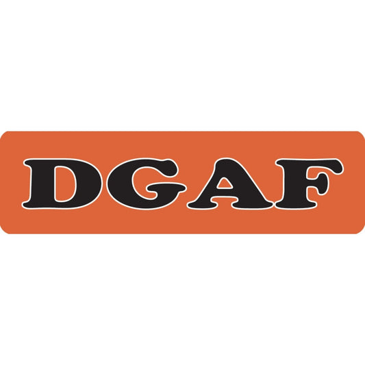 DGAF vinyl motorcycle helmet sticker - bold biker decal