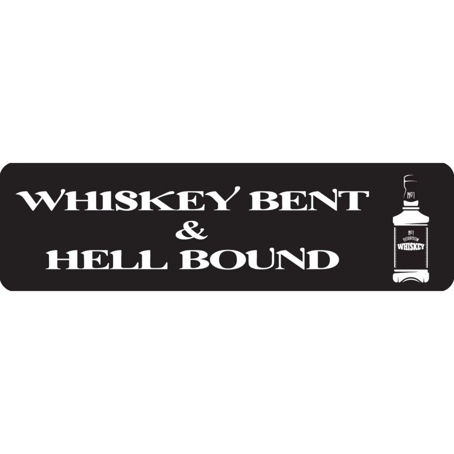 Whiskey bent & hell bound vinyl motorcycle helmet sticker - biker decal