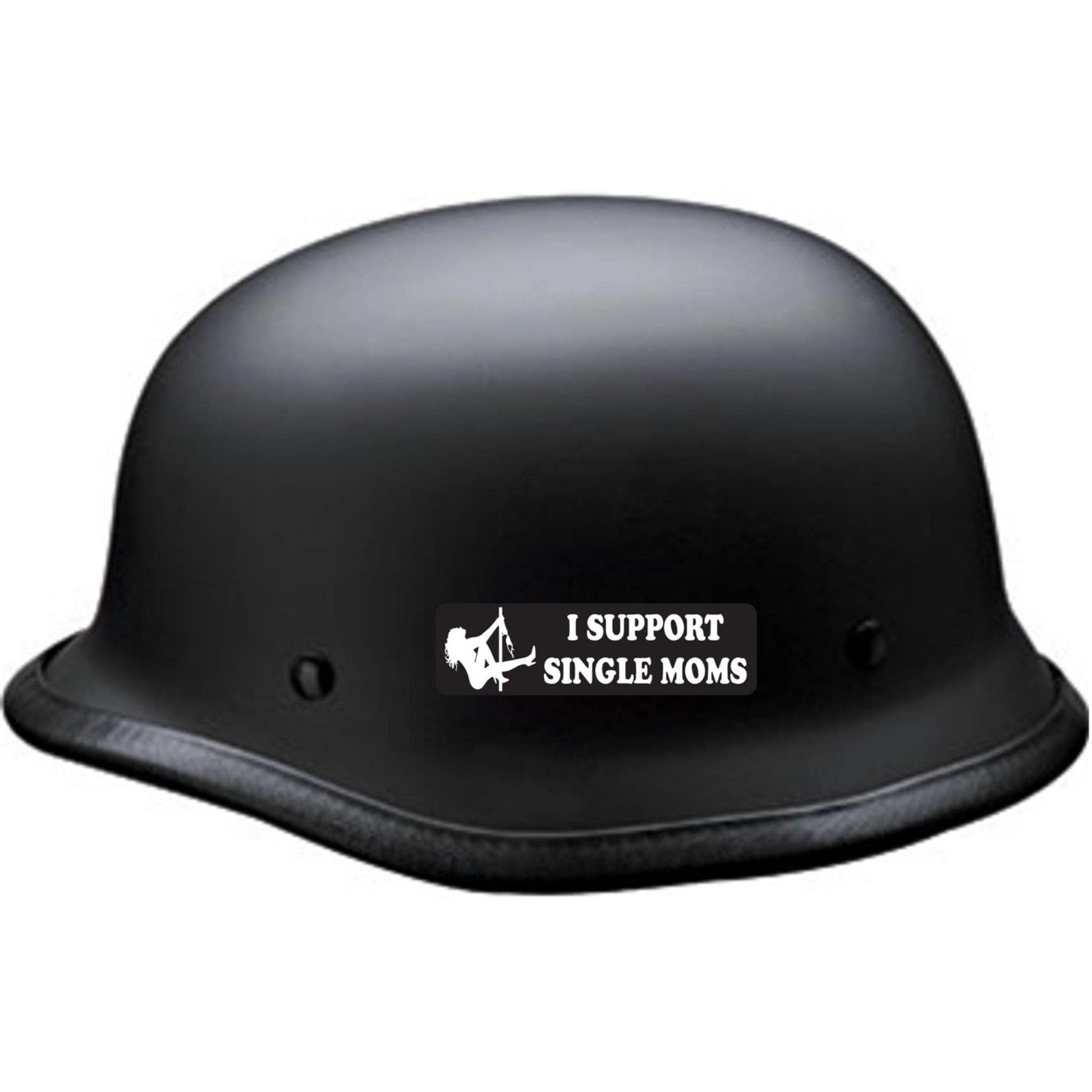 I support single moms vinyl motorcycle helmet sticker on a helmet - funny biker decal