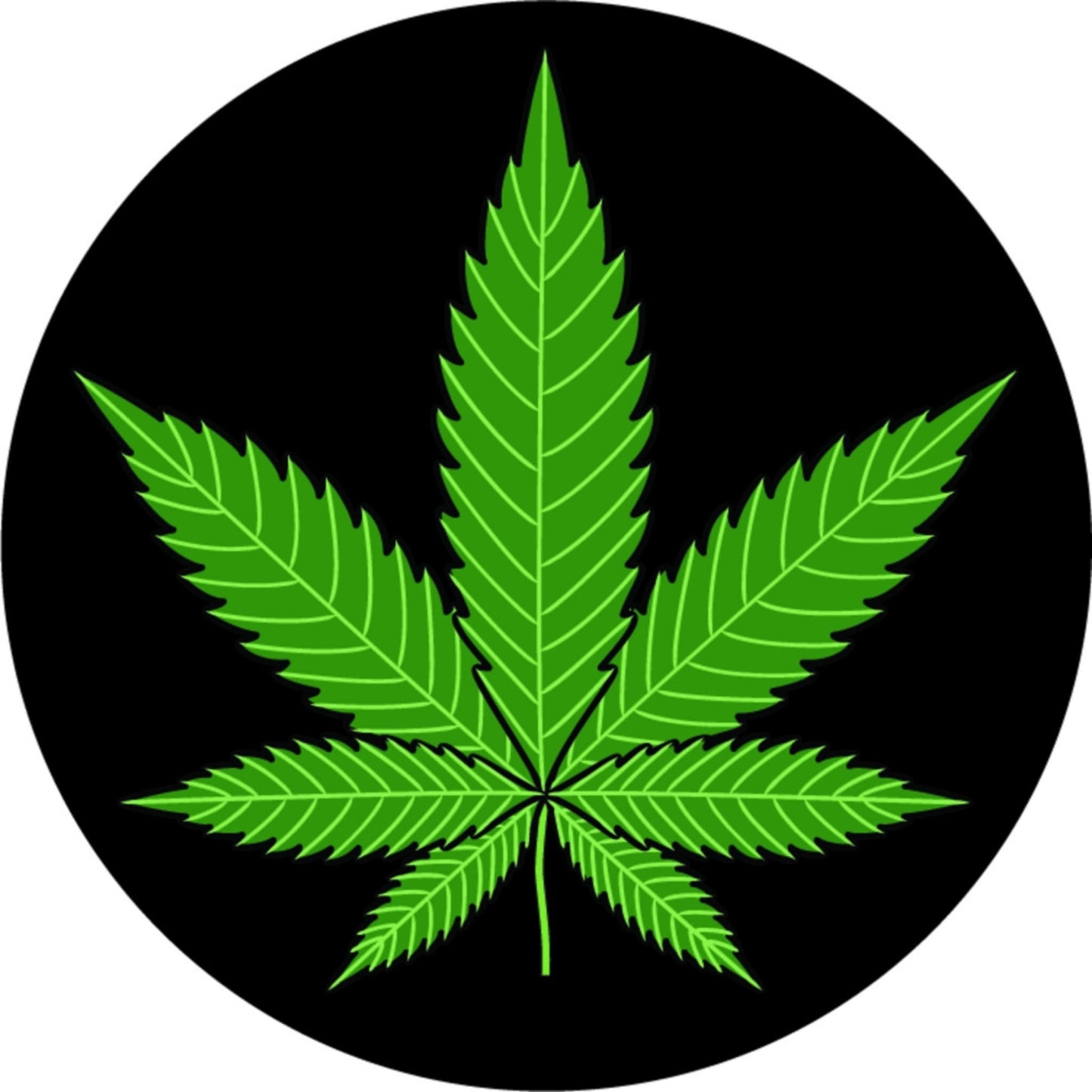 Pot leaf circle vinyl motorcycle helmet sticker - biker decal