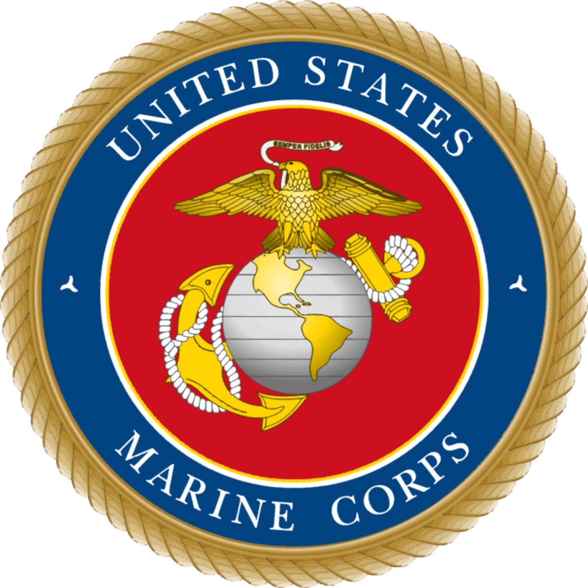 U.S. Marine Corps emblem circle vinyl motorcycle helmet sticker - military biker decal