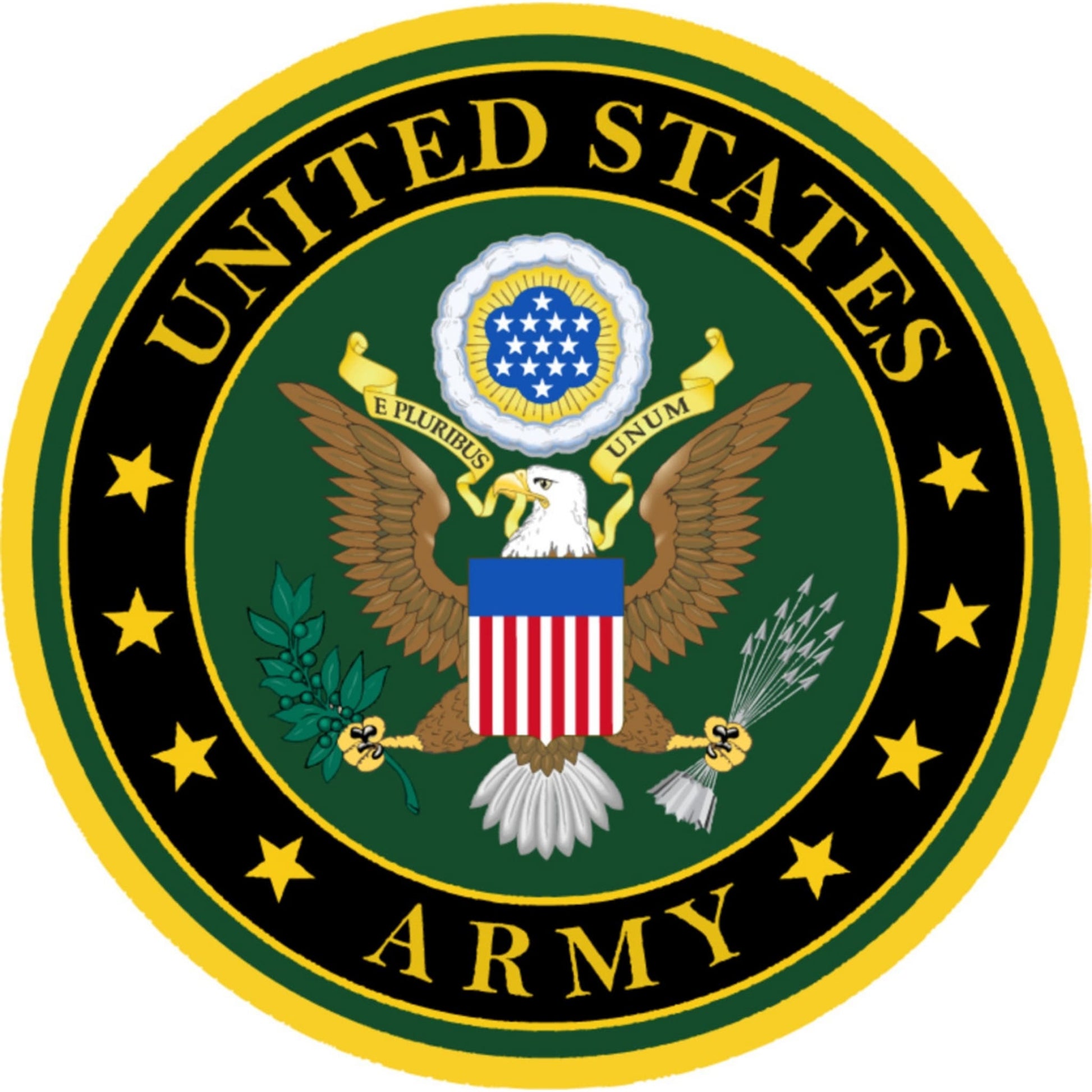 U.S. Army emblem circle vinyl motorcycle helmet sticker - military biker decal