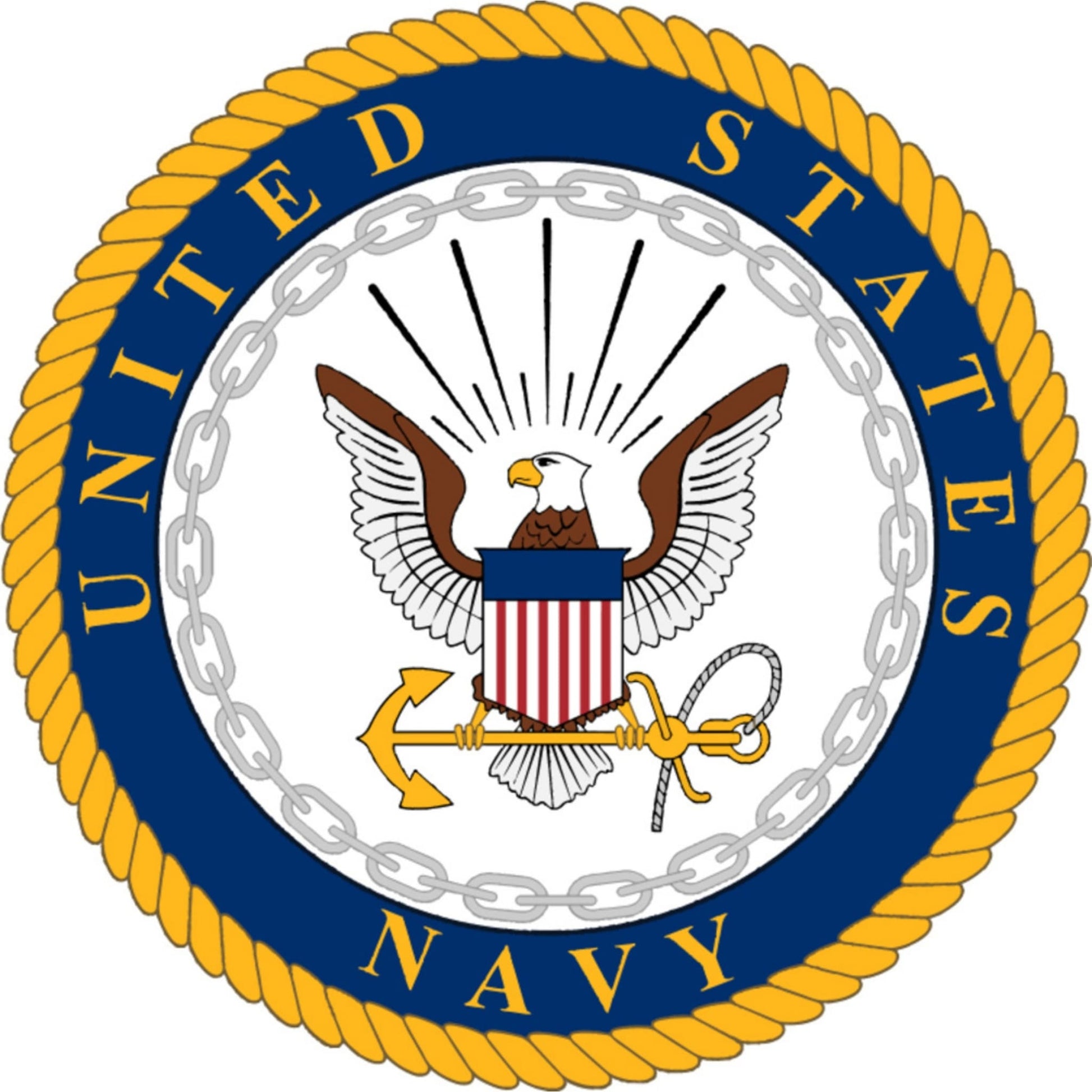 U.S. Navy emblem circle vinyl motorcycle helmet sticker - military biker decal