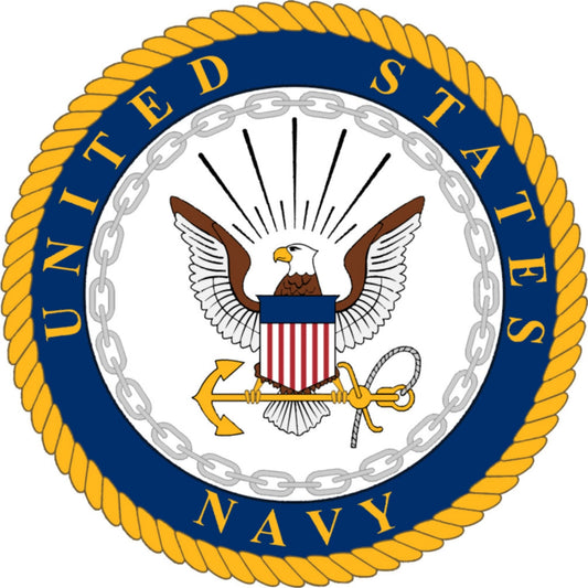 U.S. Navy emblem circle vinyl motorcycle helmet sticker - military biker decal