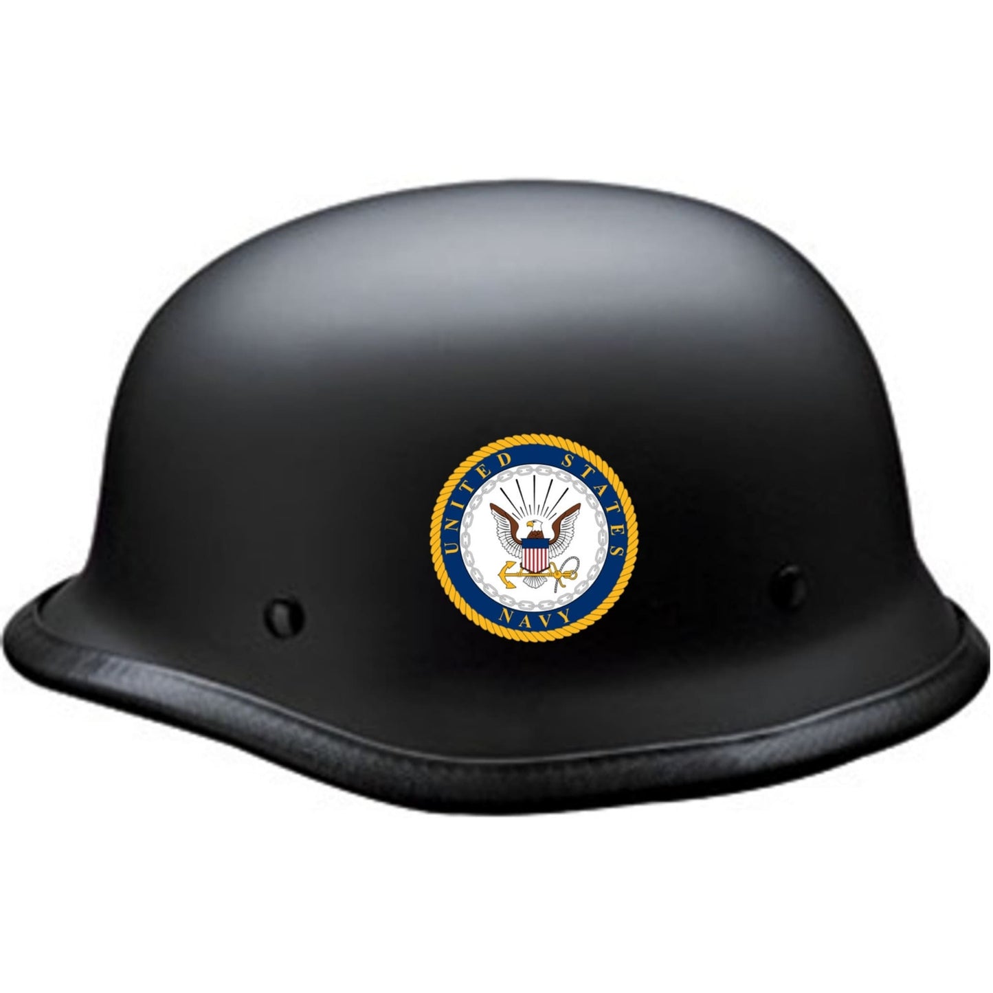 U.S. Navy emblem circle vinyl motorcycle helmet sticker on a helmet - military biker decal