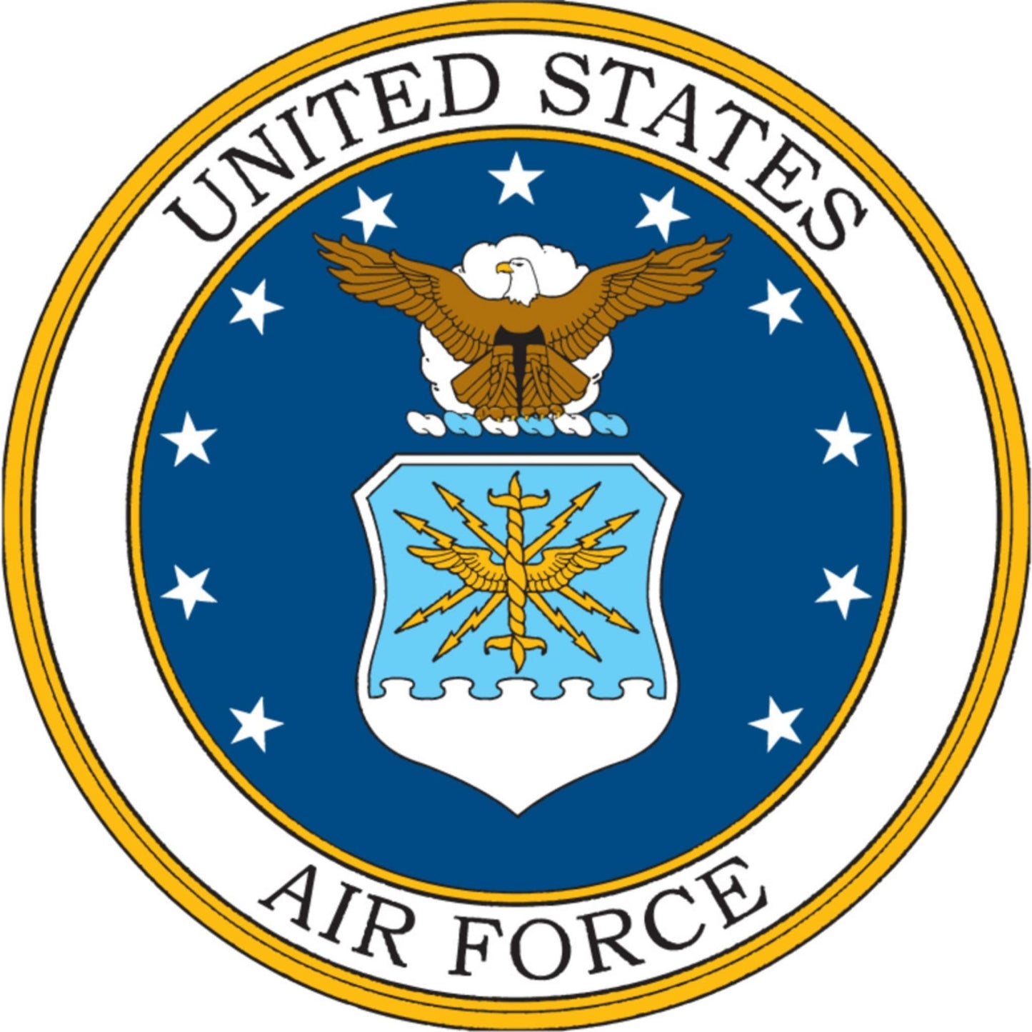 U.S. Air Force emblem circle vinyl motorcycle helmet sticker - military biker decal