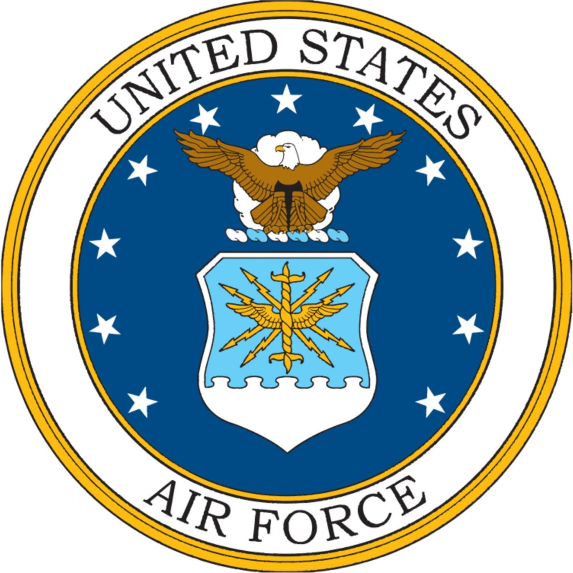 U.S. Air Force emblem circle vinyl motorcycle helmet sticker - military biker decal