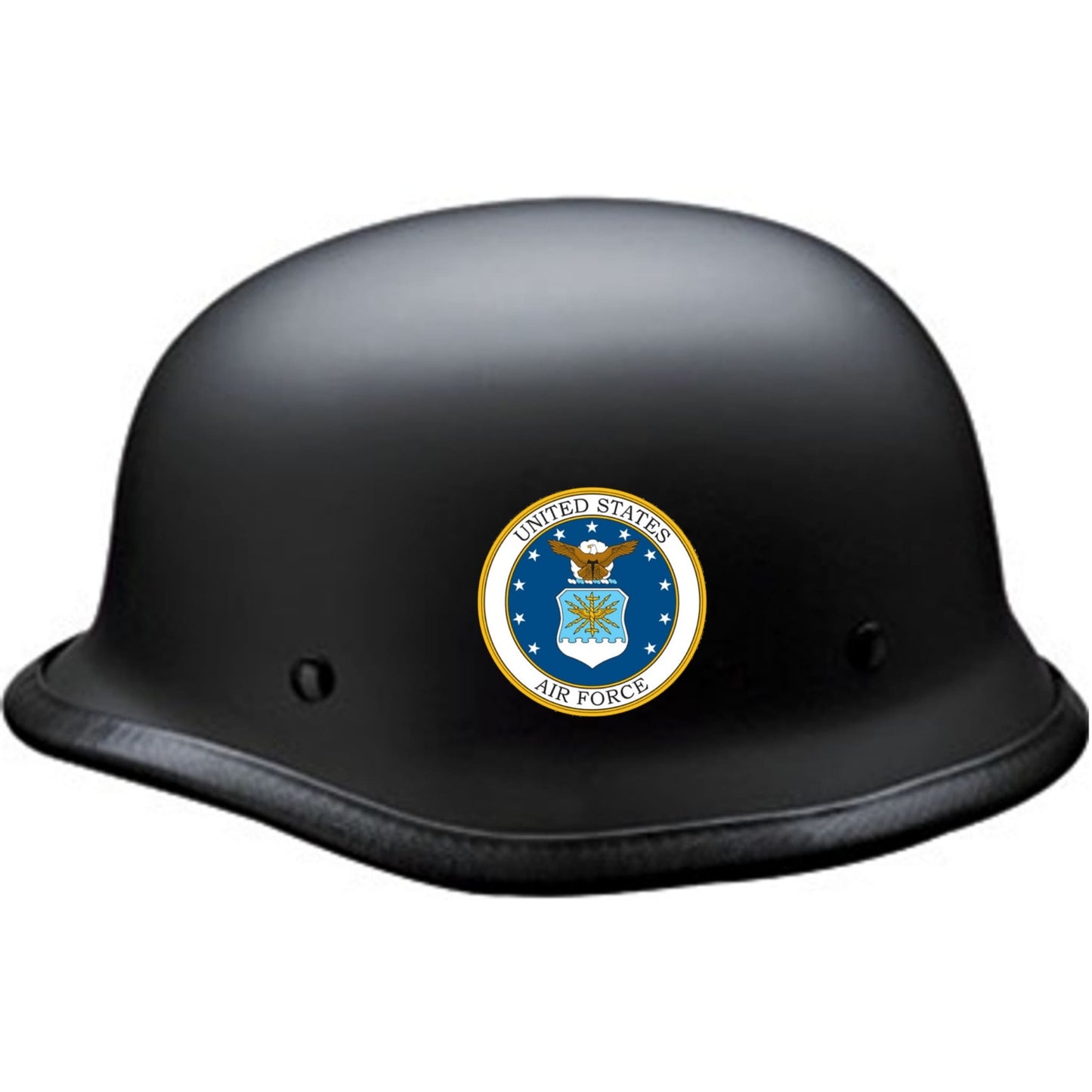 U.S. Air Force emblem circle vinyl motorcycle helmet sticker on a helmet - military biker decal