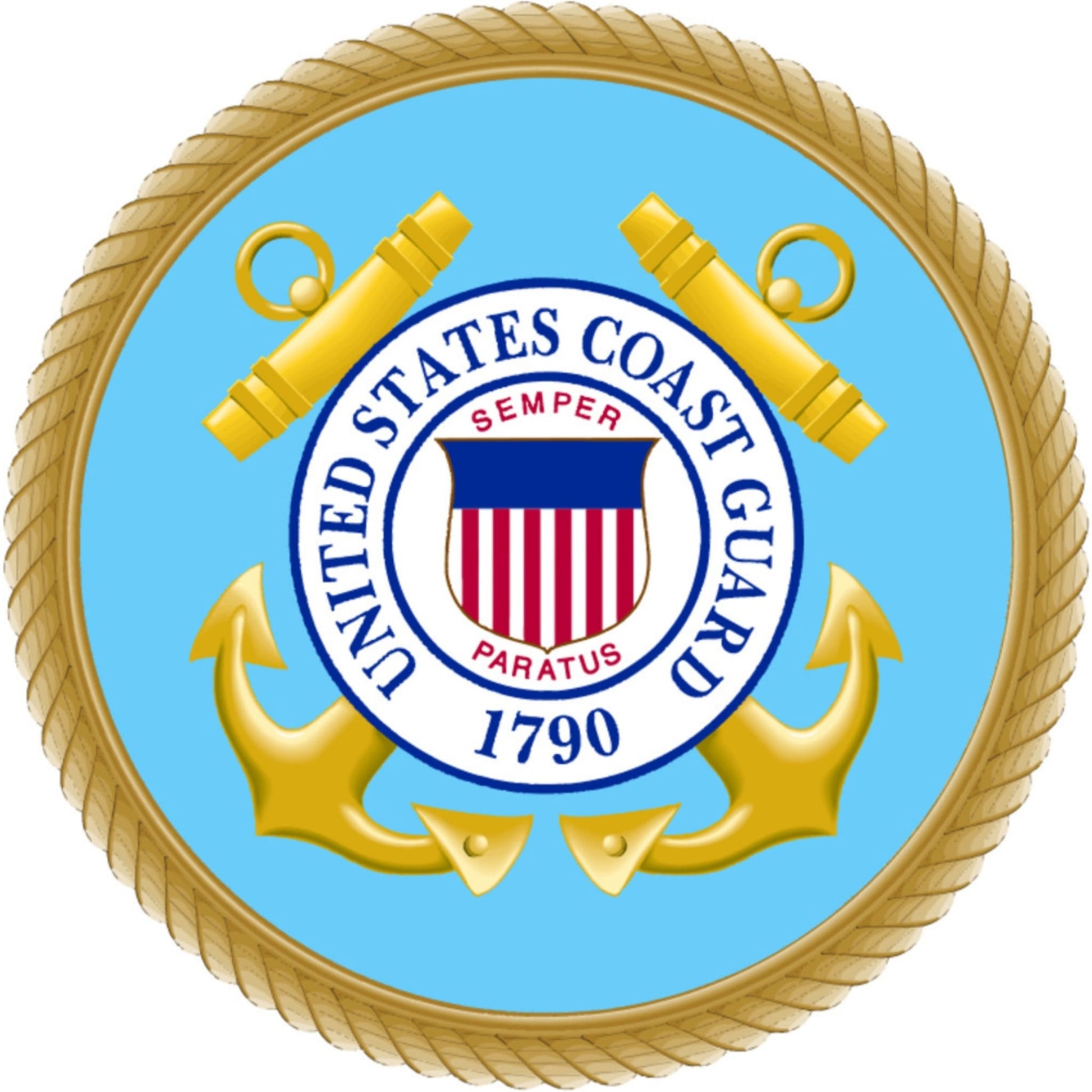 U.S. Coast Guard emblem circle vinyl motorcycle helmet sticker - military biker decal