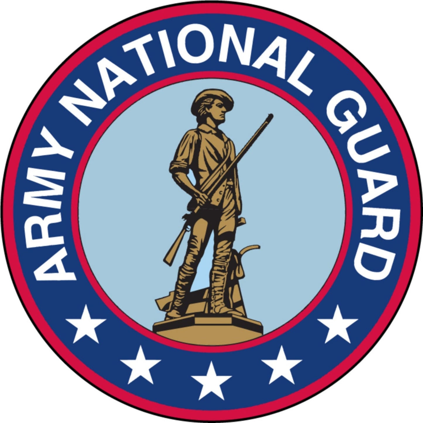 US Army National Guard emblem circle vinyl motorcycle helmet sticker - military biker decal