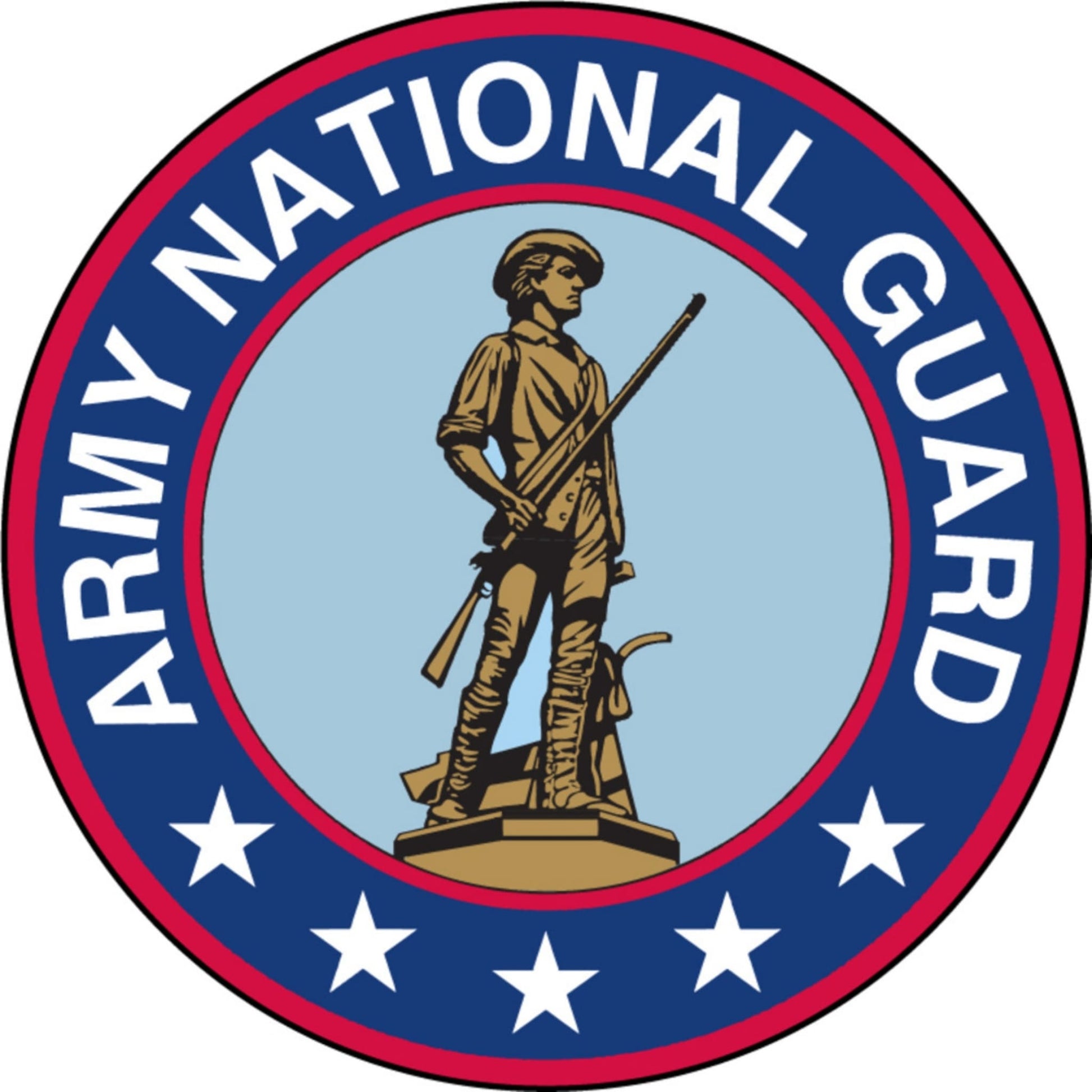 US Army National Guard emblem circle vinyl motorcycle helmet sticker - military biker decal