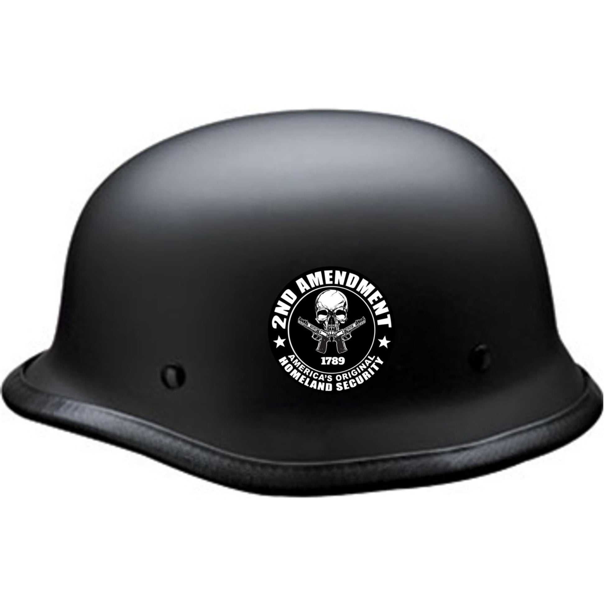 2nd Amendment America's original homeland security vinyl circle motorcycle helmet sticker on a helmet - patriotic biker decal