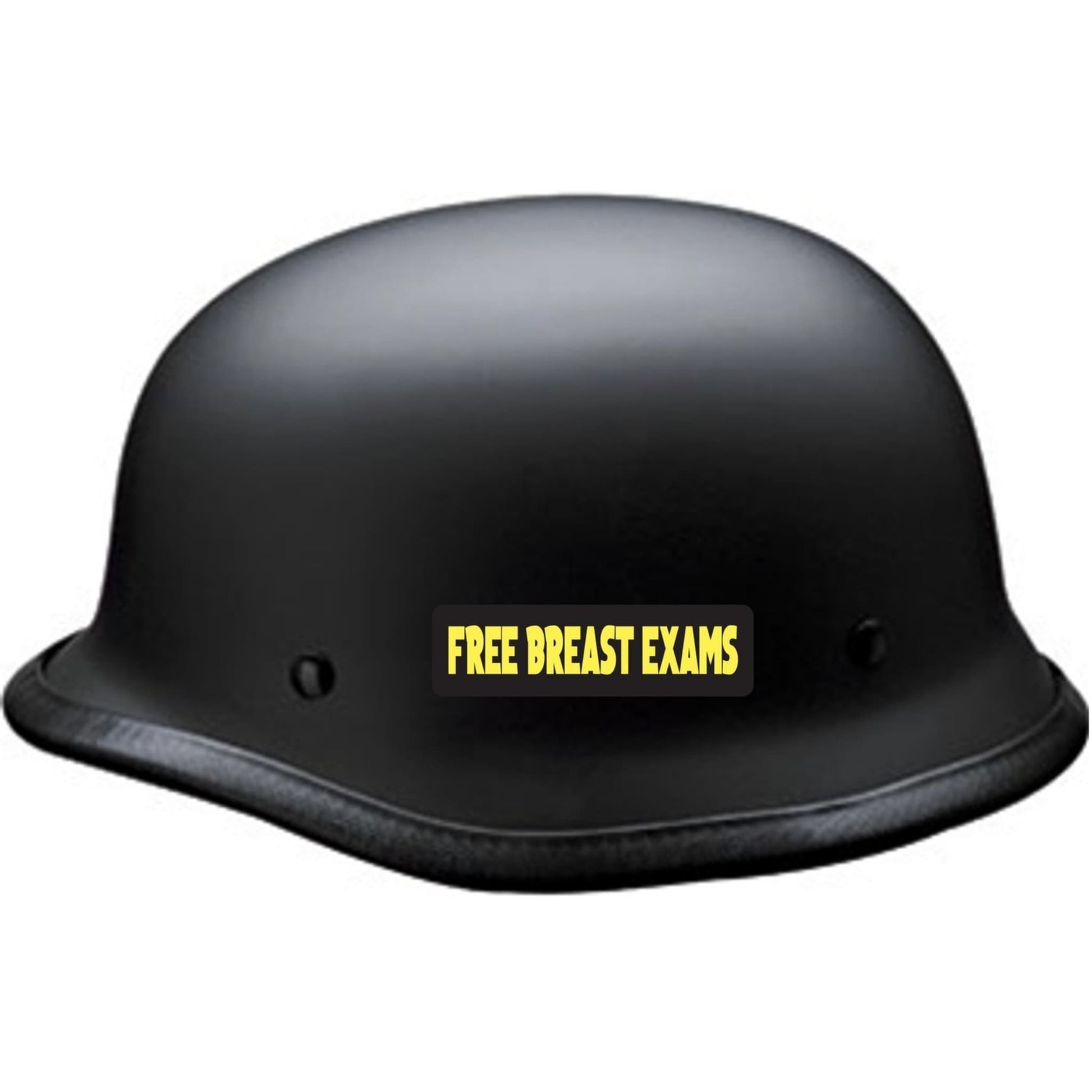 Free breast exams vinyl motorcycle helmet sticker on a helmet - funny biker decal