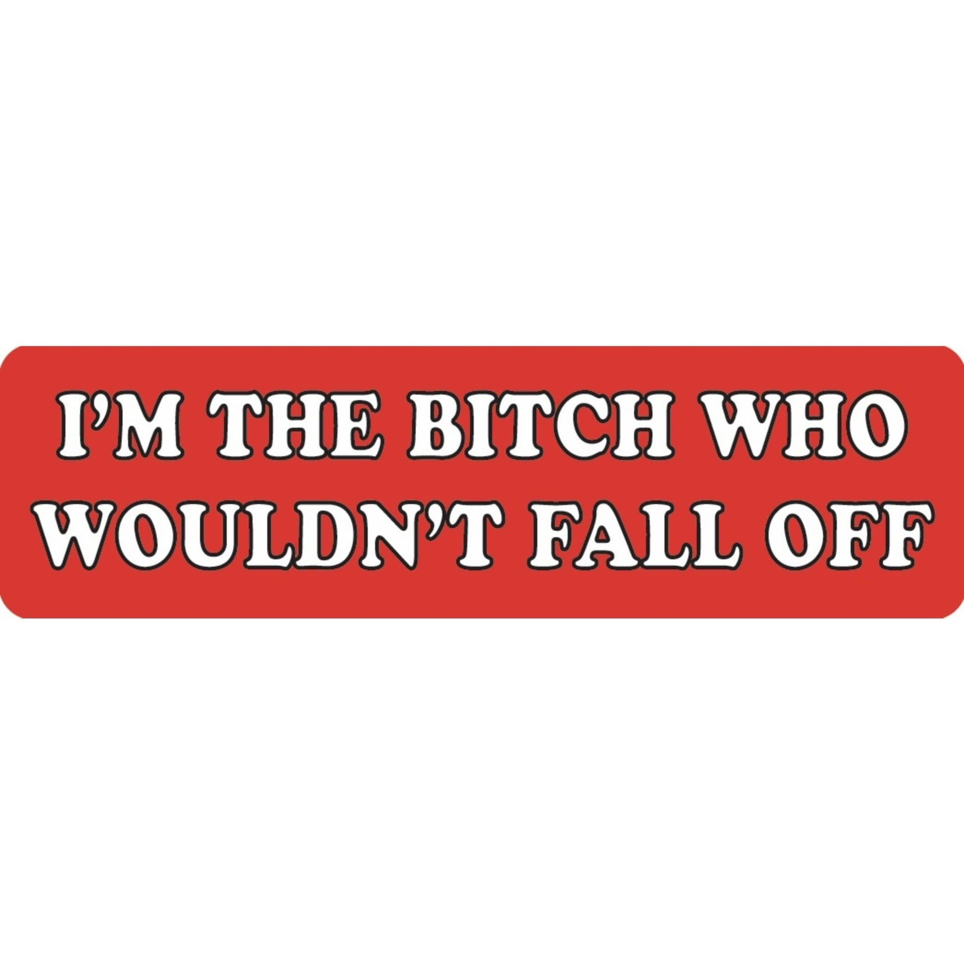 I'm the bitch who wouldn't fall off vinyl motorcycle helmet sticker - funny biker decal
