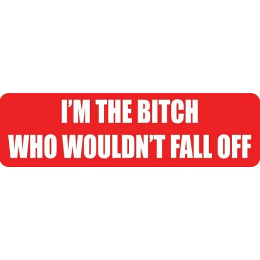 I'm the bitch who wouldn't fall off vinyl motorcycle helmet stickers - funny biker decal